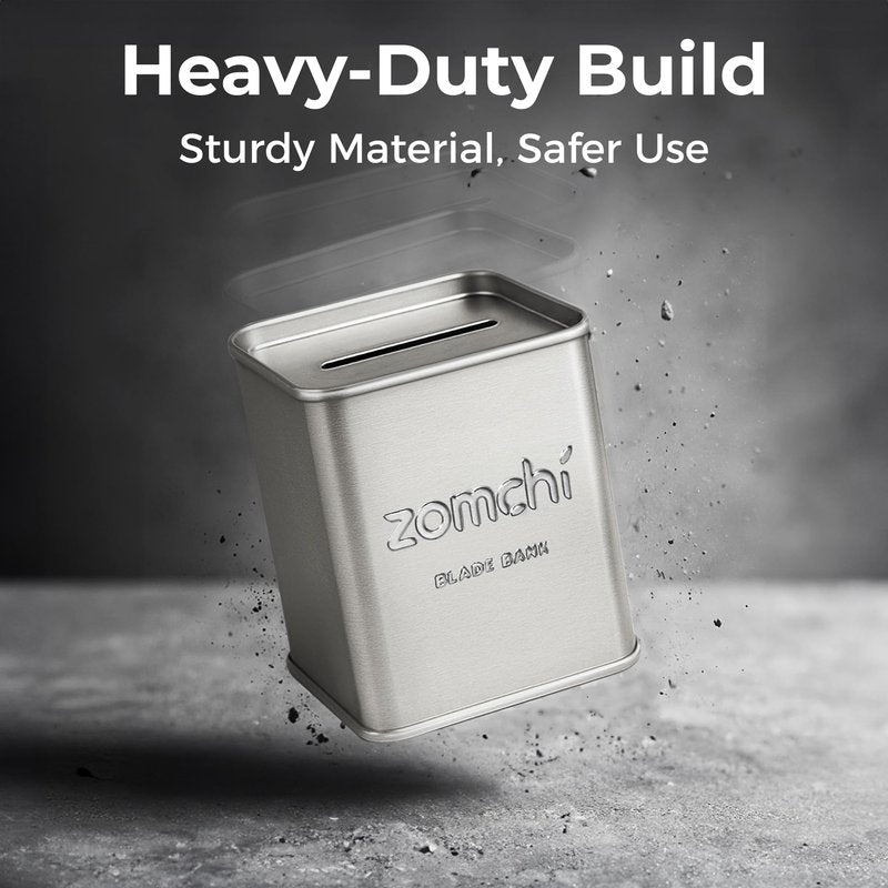 ZOMCHI Blade Disposal Container for Safety Razor Blade Storagement,Razor Blade Disposal Container (Silver)