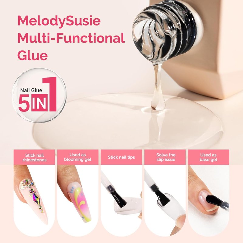 Nail Glue Primer & Dehydrator Set - Long Lasting Shine for Nail Art | 3 Pcs, 15ml Clear