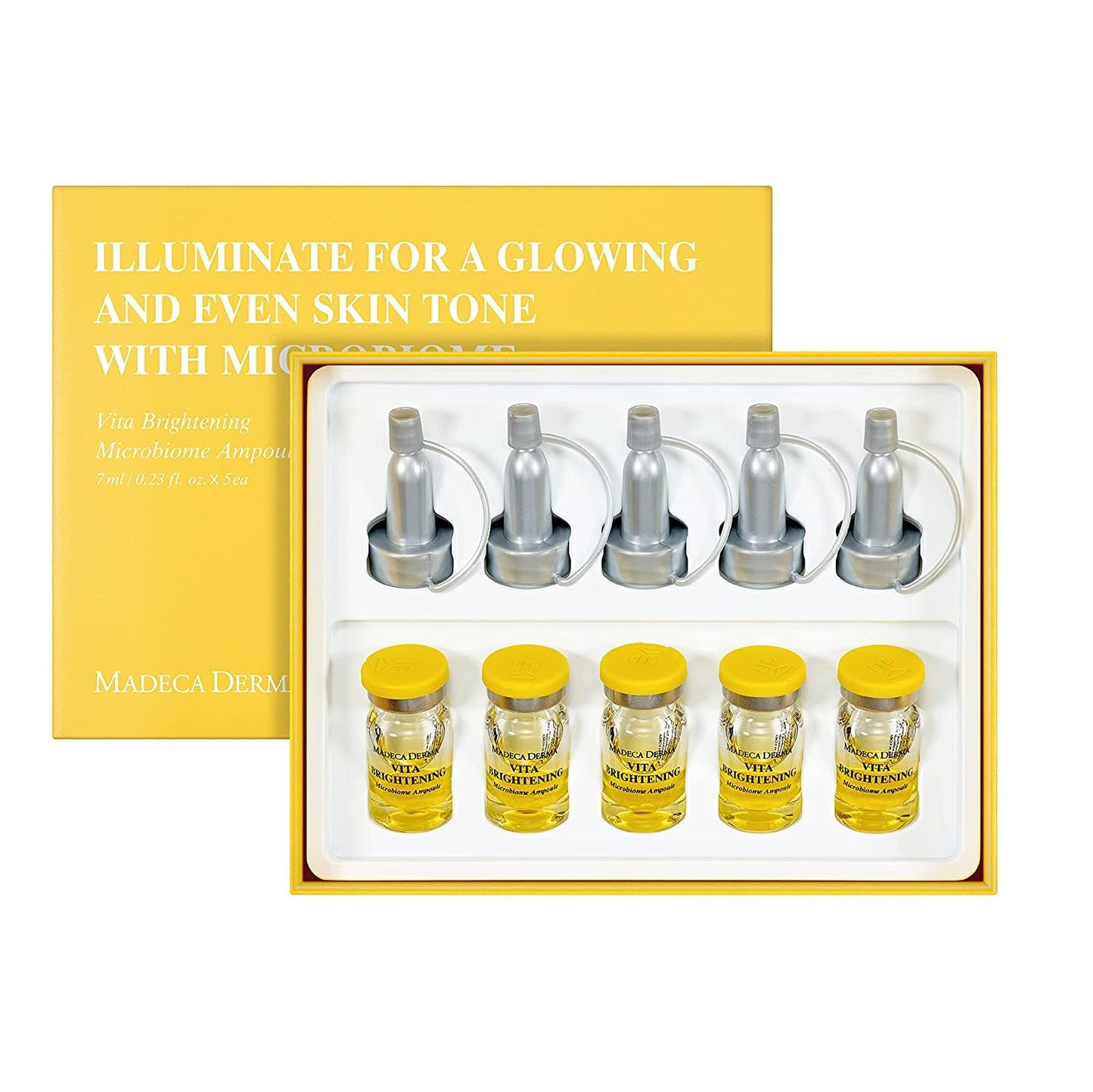 Madeca Derma Elastic Firming Microbiome Ampoule - Hydrating Korean Skincare with Hyaluronic Acid & Collagen | 0.23 fl oz x 5