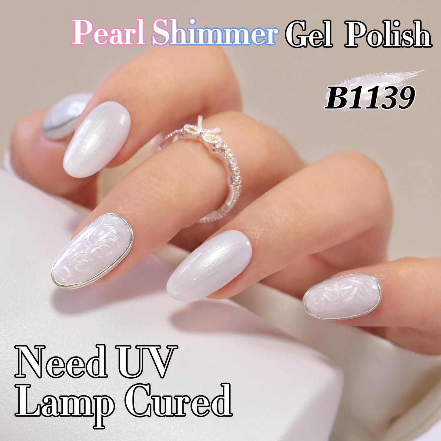 Gel Nail Polish - Double Rhythm 15ML Pearl White Soak Off for Art Manicure | DIY at Home