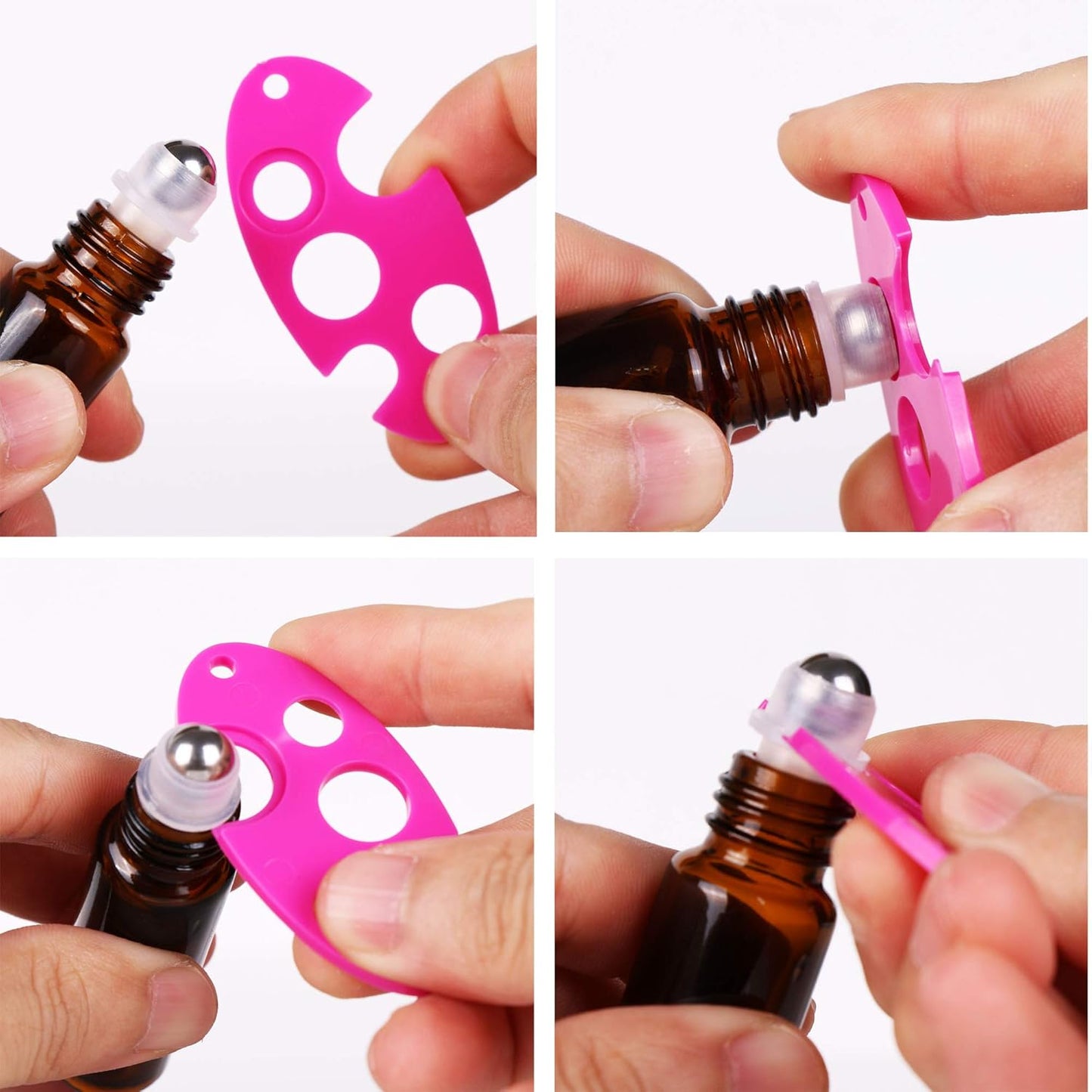 Amber Glass Roller Bottles for Essential Oils - 10ml with Stainless Steel Roller Balls & Aluminum Cap