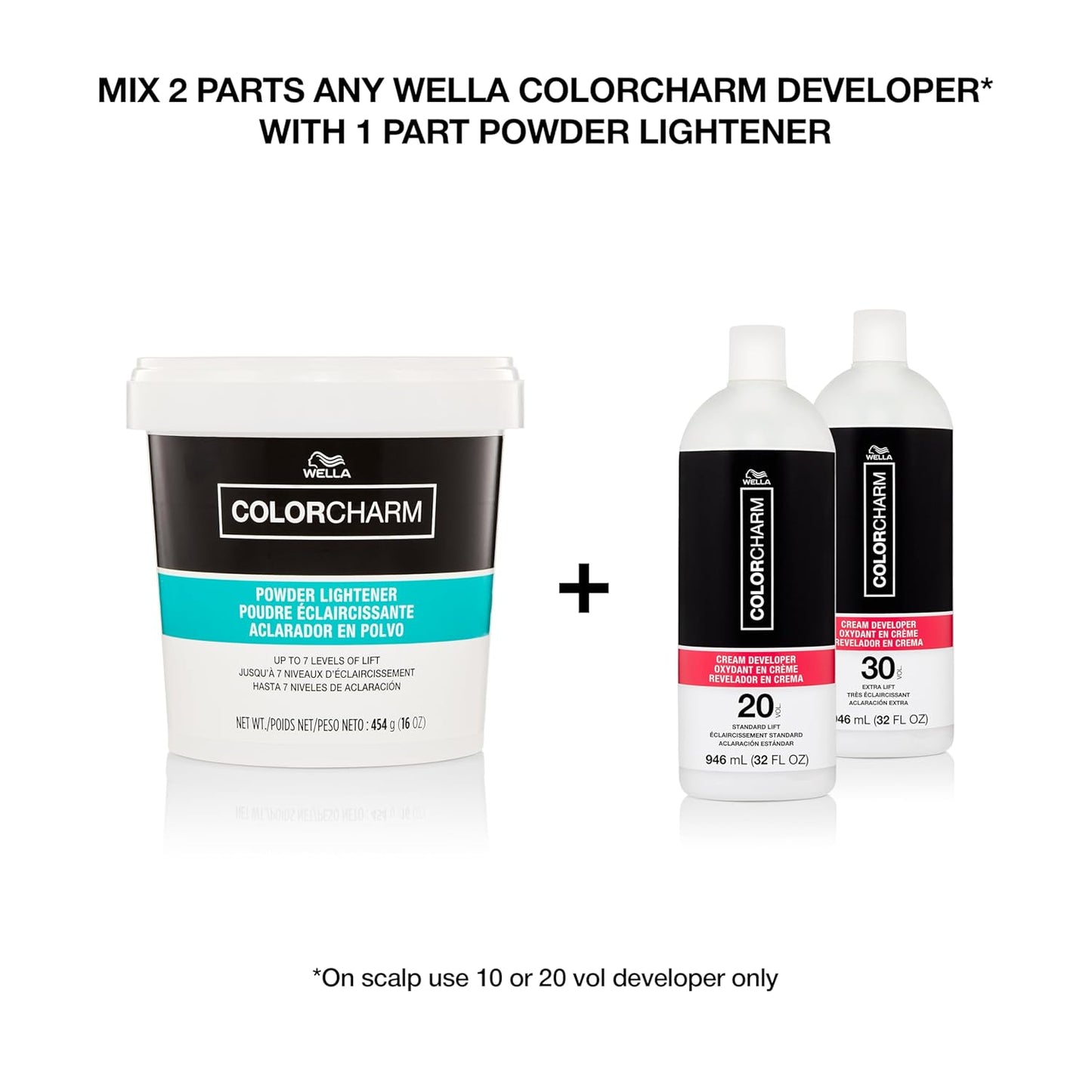 COLORCHARM Powder Hair Lightener - Achieve Up to 7 Levels of Lift | Dust-Free Formula
