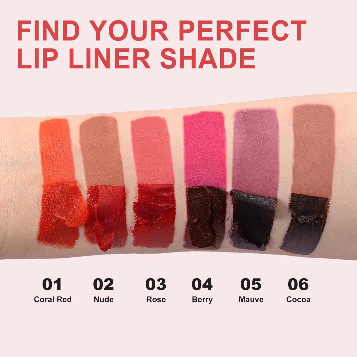 Ursoulney Lip Stain Peel Off - Long Wear Tattoo Lip Liner, Waterproof & Transfer-proof Peel Off Lip Stain with Matte Finish, Gifts for Women (Coral Red, 1 Count(Pack of 1))