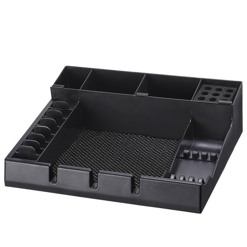 Large Barber Station Organizer for Corded Clippers & Guards, Barber Clipper Tray Anti-slip Hair Trimmer Holder, Multifunctional Detachable Hairdressing Tool Holder, Salon Haircut Supplies Storage Case