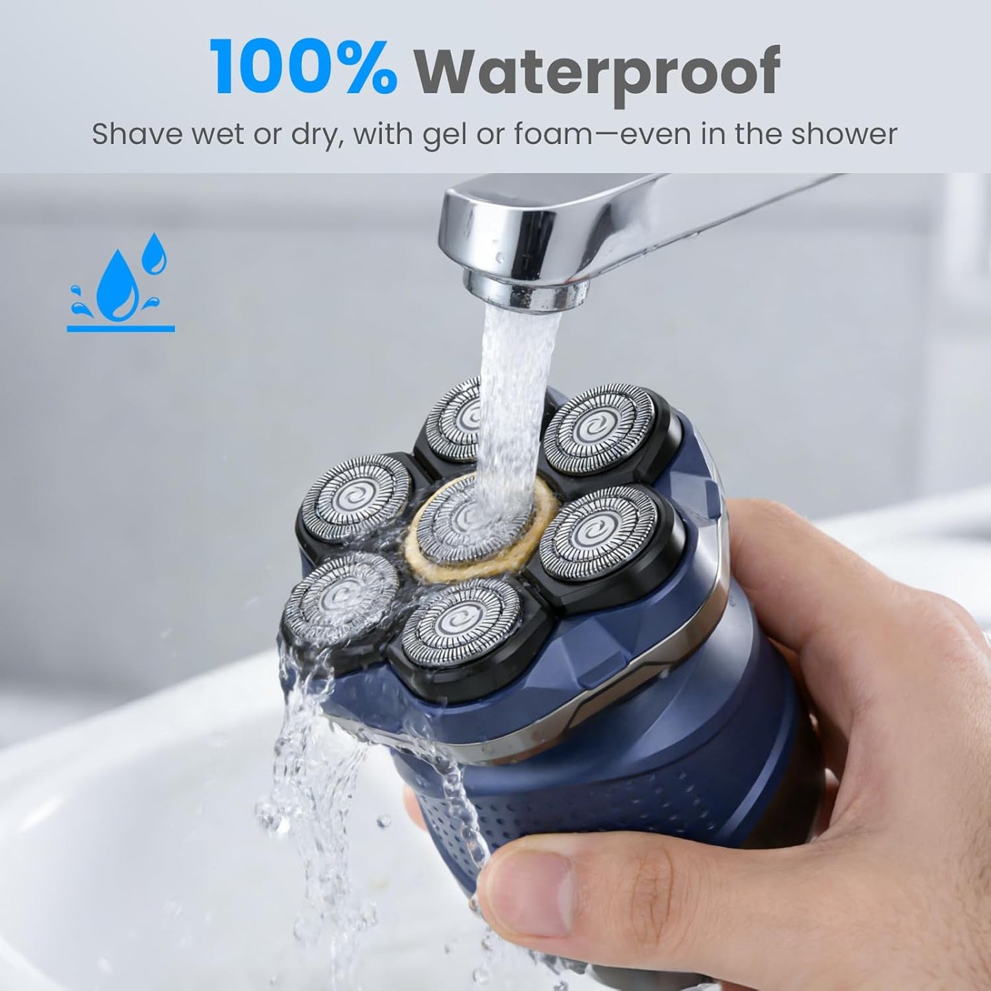 Phisco 7D Floating Electric Razor for Bald Men | IPX7 Waterproof, Travel Case, Fast Charging
