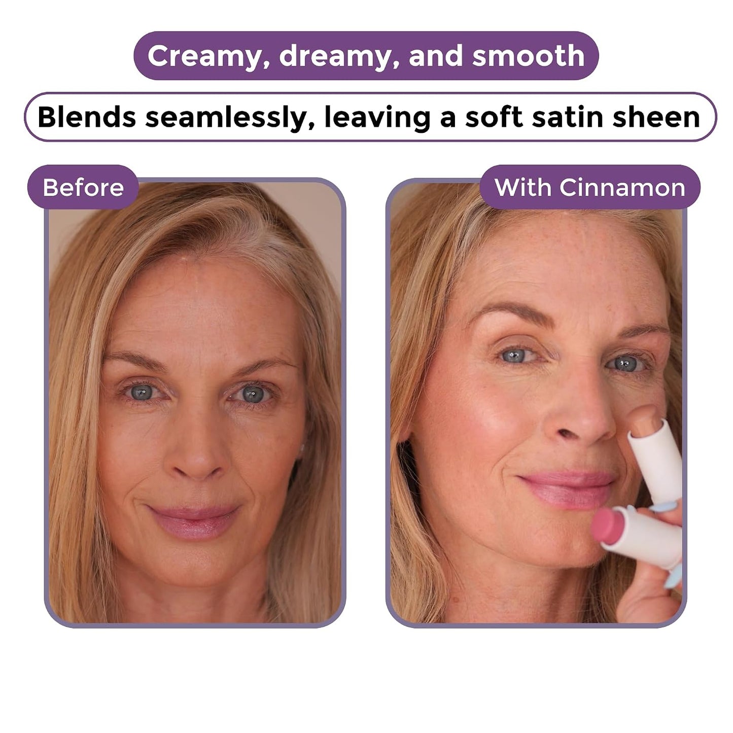InstantGlow+ 4-in-1 Highlighter Stick for Mature Women - Nourishing Radiant Glow for Face & Shoulders | Cinnamon