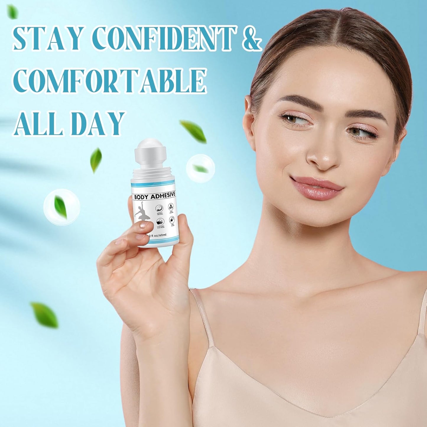 Roll-On Body Adhesive for Dancers - Sweat Resistant & Water Wash Off | 2oz Fashion Butt Glue Applicator