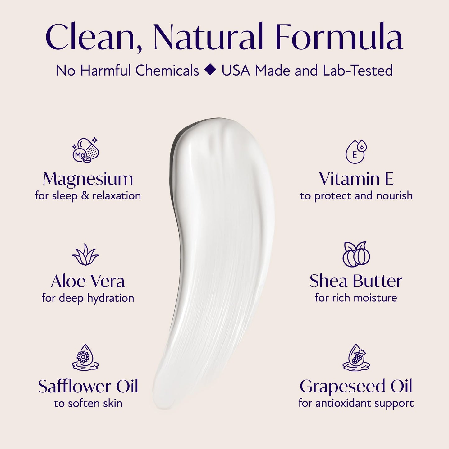 Solinia Magnesium Sleep Cream, USA-Made Topical Magnesium Lotion for Sleep, Lavender Lotion for Feet, Nighttime Mag Oil Body Butter, Foot Cream, Relaxing Rub for Muscles, 4oz