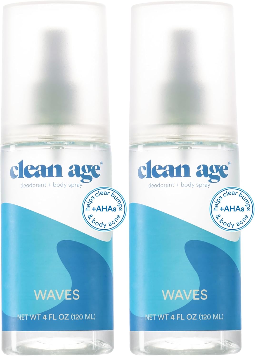 Aluminum-Free Deodorant & Body Spray - Waves 4oz | Clean Formula for Teens with AHA for Body Acne