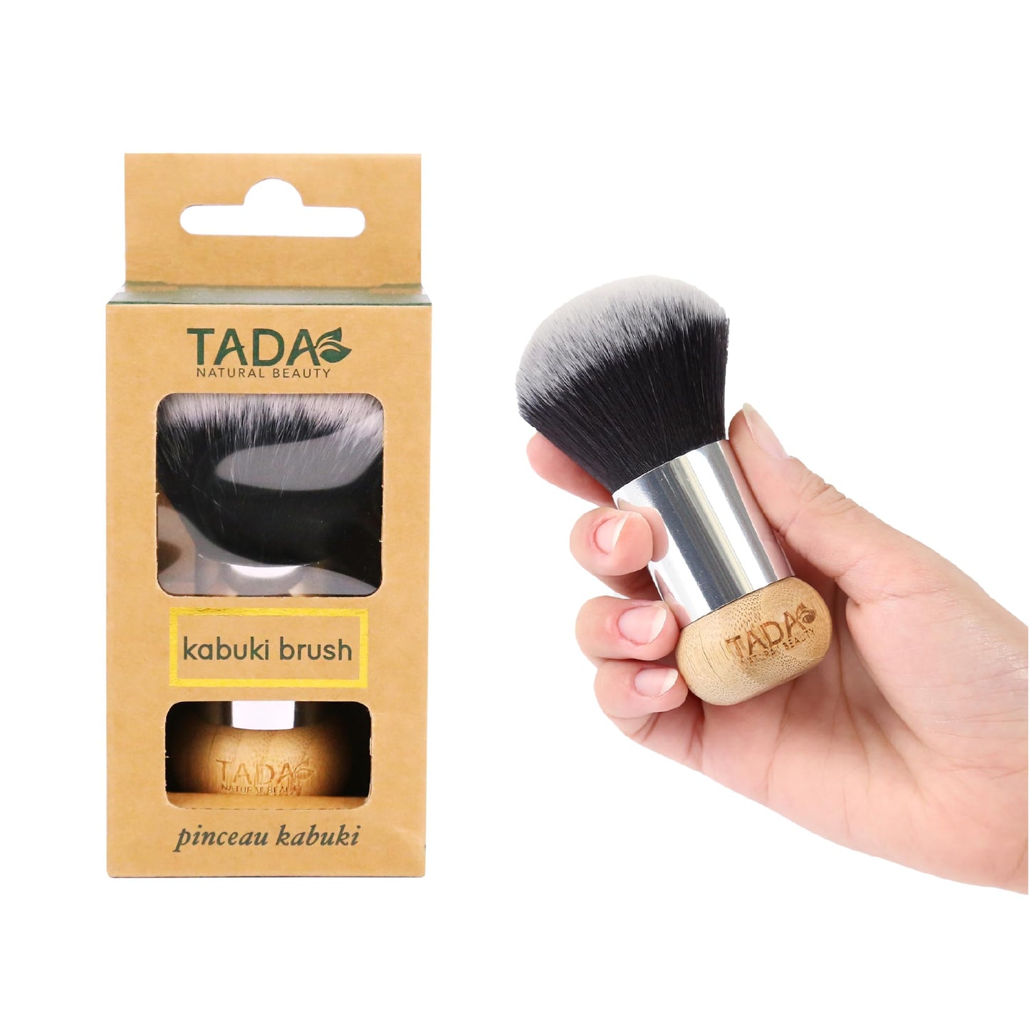TADA Natural Beauty Kabuki Brush for Foundation Powder Blush & Bronzer, Makeup Brushes for Liquid Powder and Cream