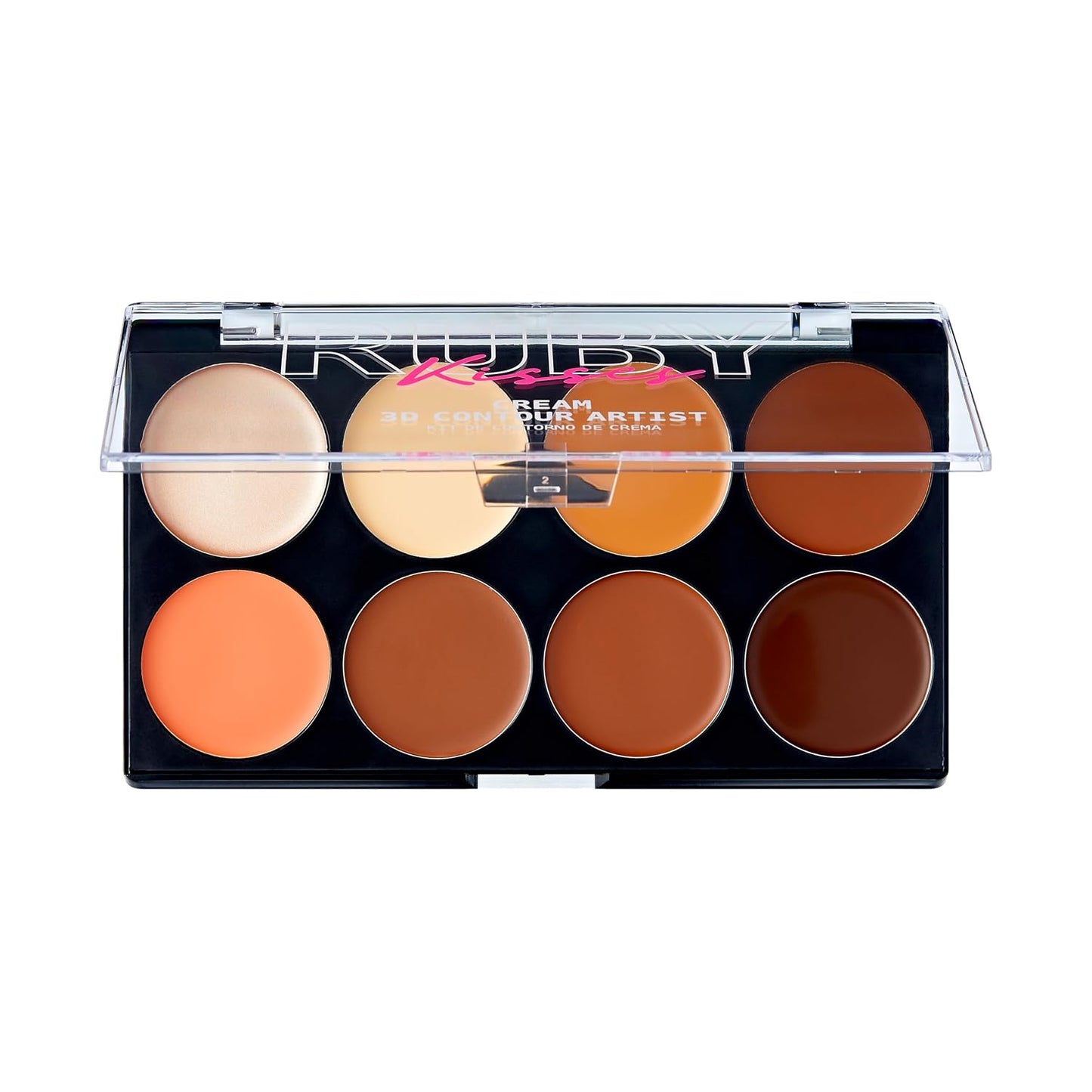 Ruby Kisses 3D Contour Cream Makeup Palette - Lightweight Multi-Palette for Sculpting & Highlighting | Dark Medium