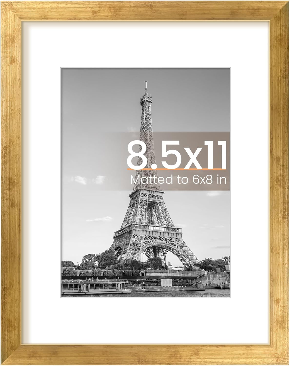 Upsimples 11x14 Picture Frame - Display 8x10 Photos with Mat or 11x14 Without Mat | Black Wall Hanging Frame