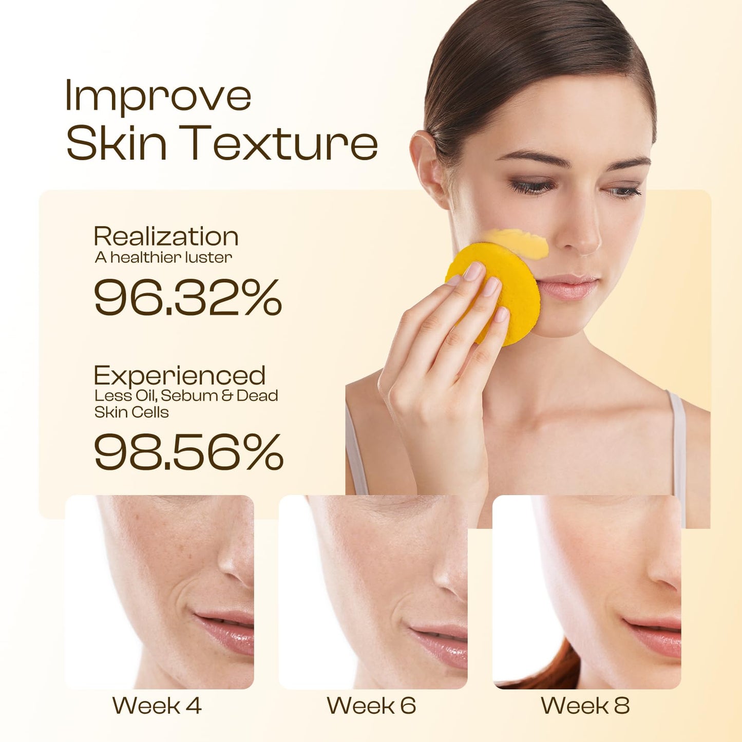 Turmeric Kojic Acid Cleansing Pads: 50PCS Turmeric Kojic Acid Pads Cleansing and Exfoliation Helps for Balance Skin Oil