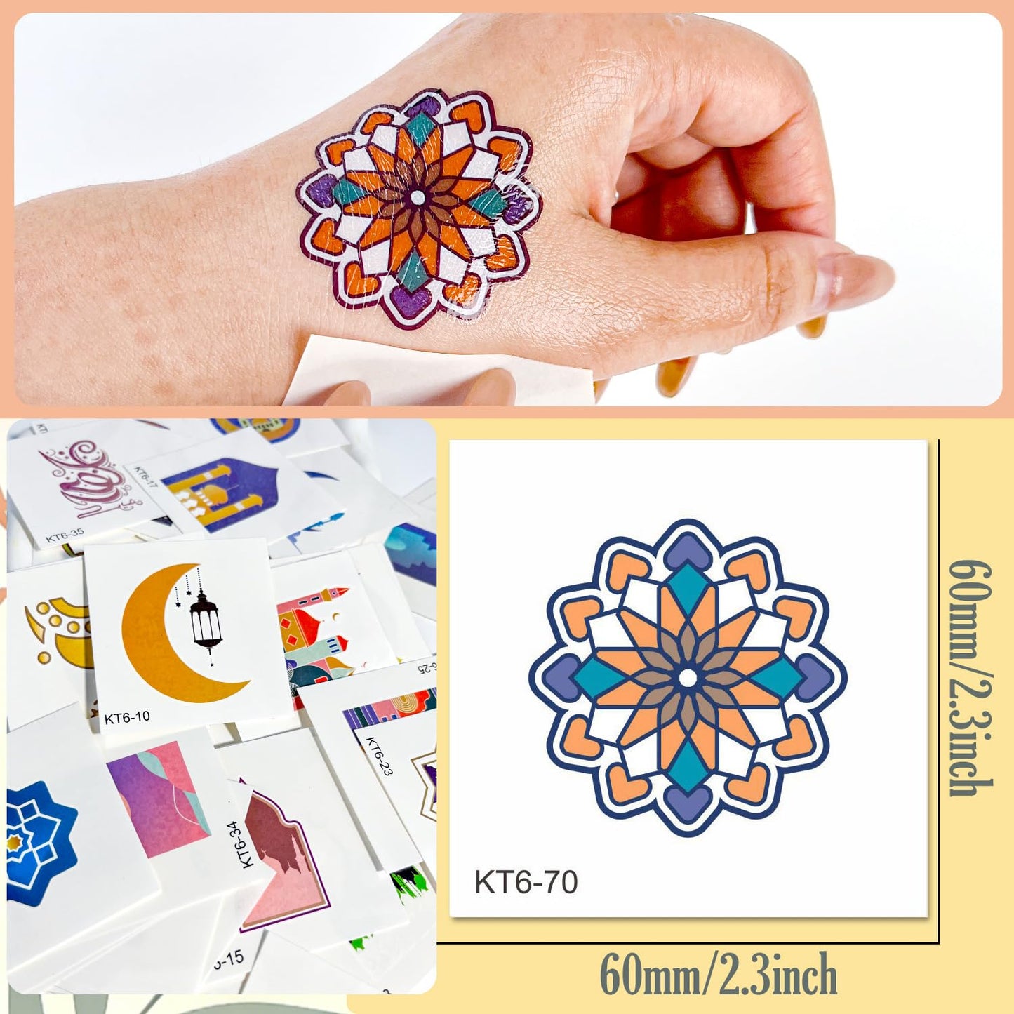Individually Wrapped Cute Tattoos for Kids Adults,Waterproof Long Lasting 3-5 Days Fake Tattoos With Star Moon Castle Design,70pcs Temporary Tattoos for Kids Birthday Party Favors Goodie Bag Fillers