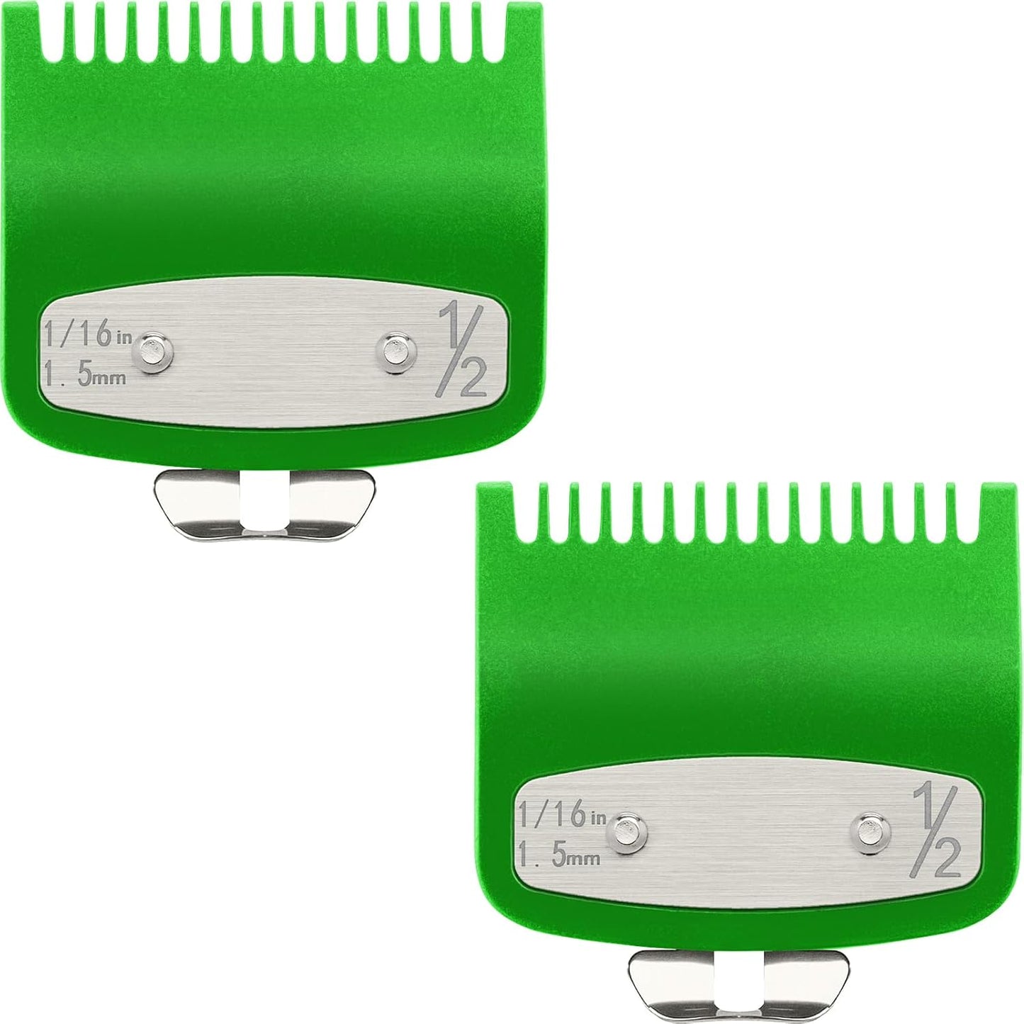 Clipper Guards Set - 2 Pack Compatible with Wahl | 1/16" 1.5mm Metal Hair Clipper Guide Combs for Barbers & Stylists - Black & Red