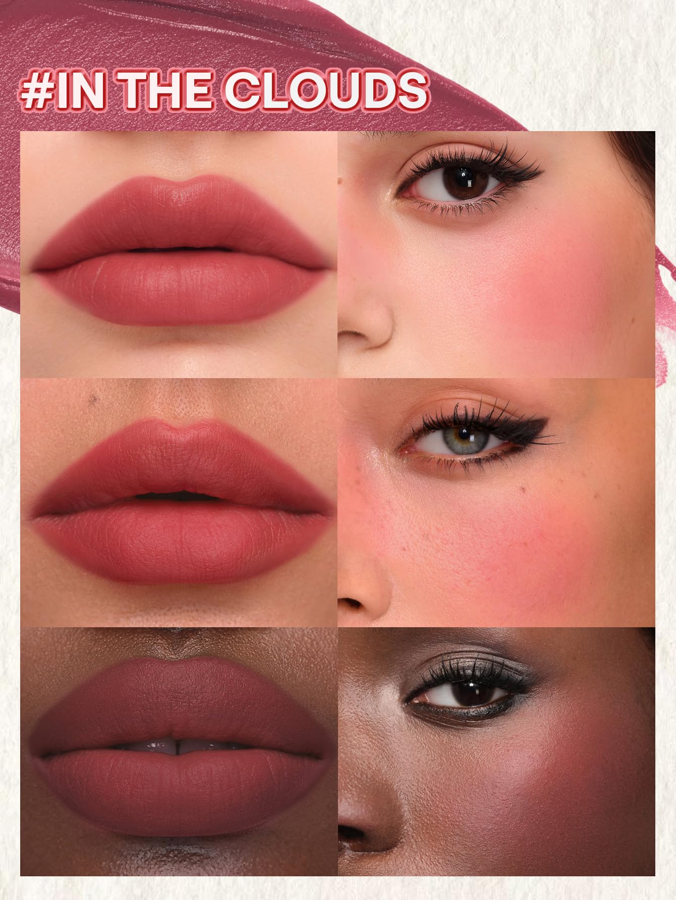 SHEGLAM Air Plush Lip & Cheek Cream Long-lasting Multi-Use Liquid Blush & Lip Stain-211 In The Clouds