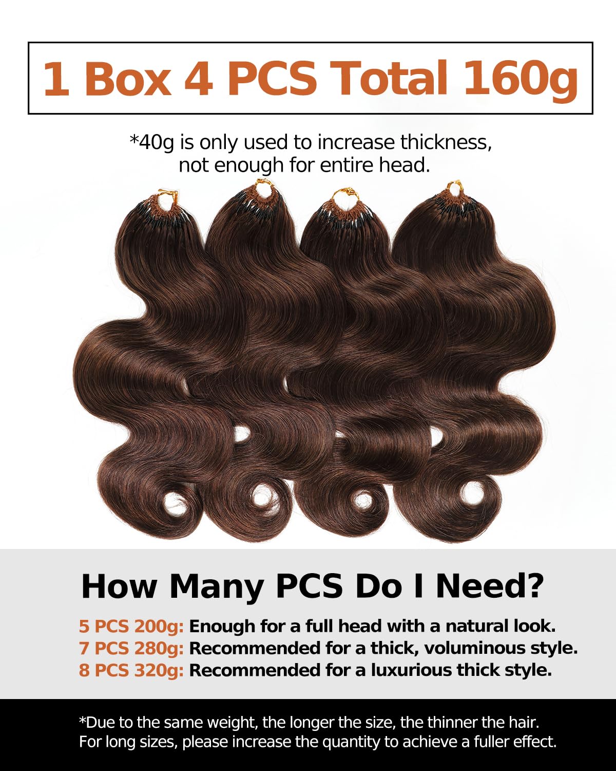 BEEOS Body Wave Crochet Human Hair 160g, Pre-Separated Miracle Knots Feather Crochet Hair for Black Women, Reusable Invisible String 18 Inch #4 Brown