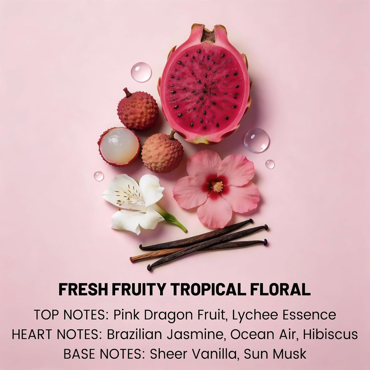 Tropical Body & Hair Mist for Women | Alcohol-Free Dragon Fruit & Jasmine Spray - 3 oz, Vegan & Lightweight