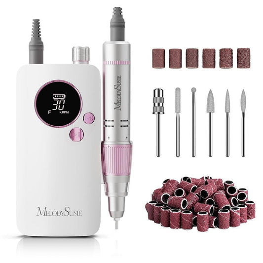 Clip-On Rechargeable Nail Drill - 30000RPM E-File for Manicure & Gel Removal | Pastel Design, Ideal for Training & Home Use