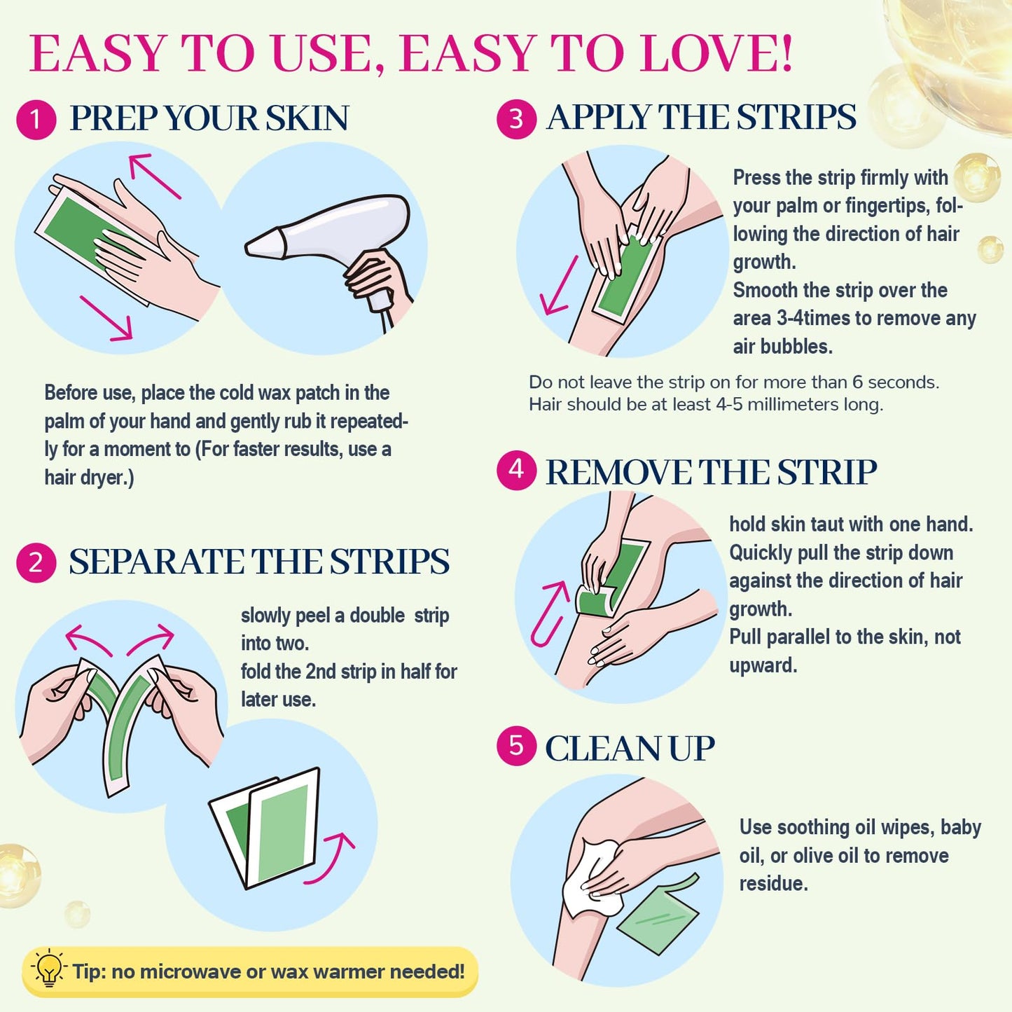 84PCS Wax Strips for Face Hair Removal,Body Waxing Kit for Women,Suitable for Face,Body,Legs, and Bikini Zone.Lncludes 40 Body+40 Facial Waxing Strips&4Calming Oil Wipes