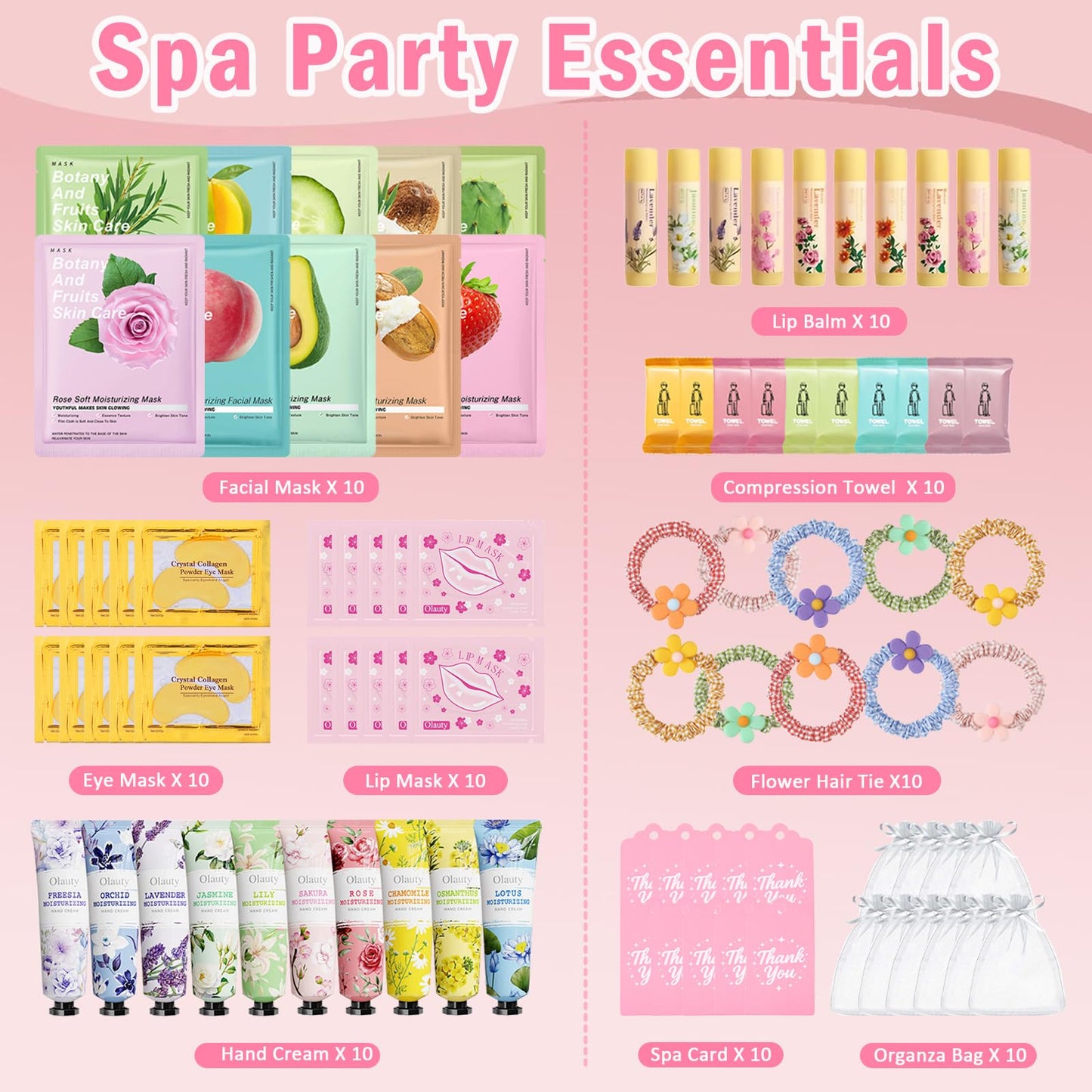 90PCS Spa Party Supplies Gifts for Women, Spa Party Favors Include Face Masks, Hand Cream, Lip Balm, Under Eye Patches, Lip Mask Bulk Gifts for Women, Spa Birthday Sleepover Party Supplies for Girls