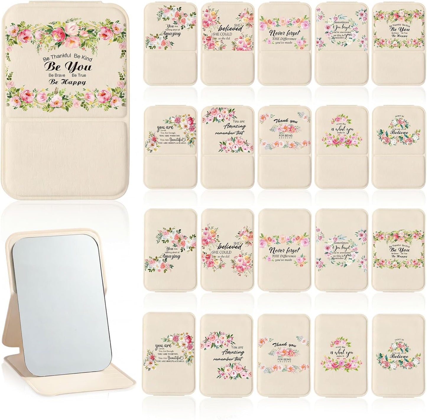 Inspirational Compact Mirror Set - 10 Pcs Pocket Mirrors for Women | Perfect Gift for Bridal Showers, Birthdays & Coworkers