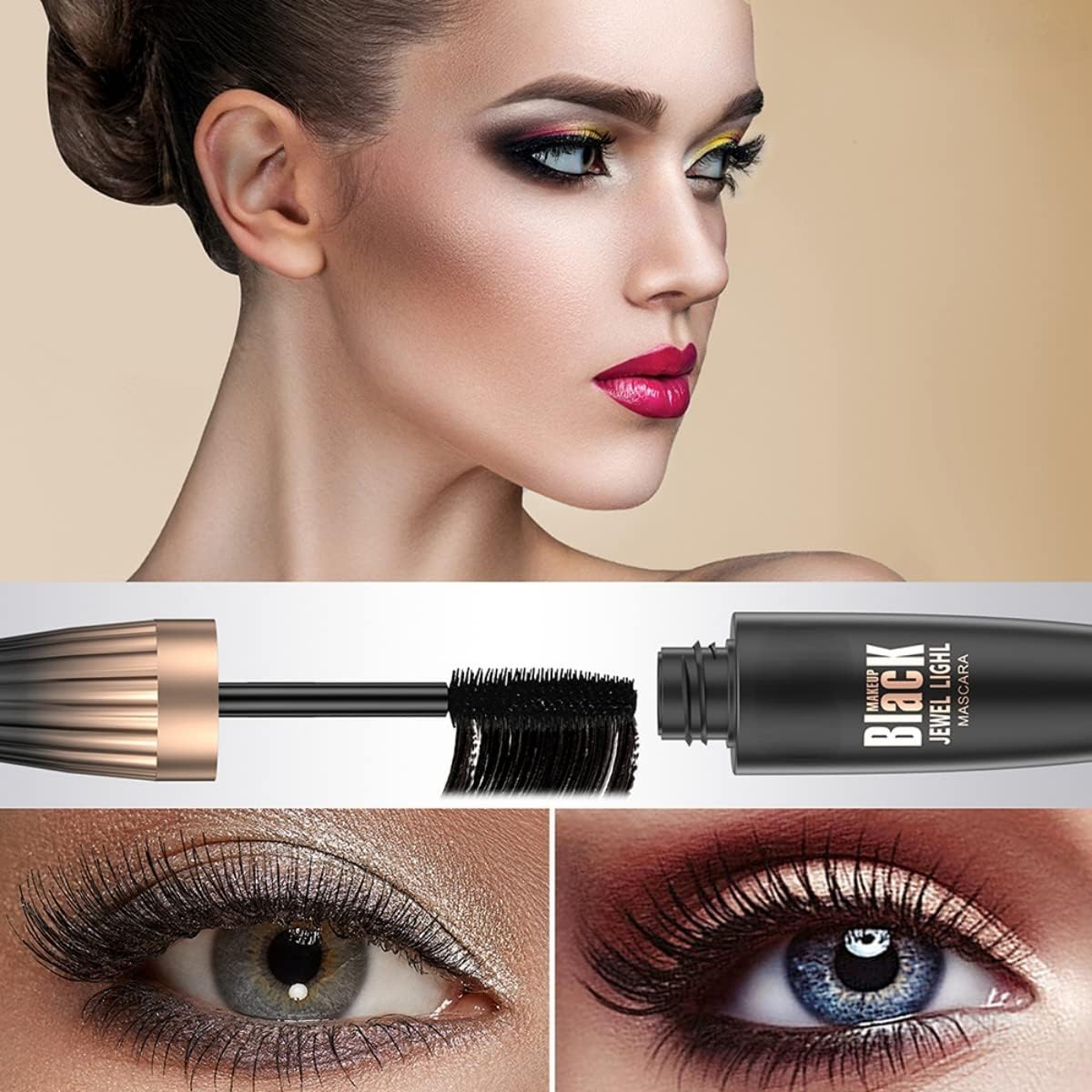 2PCS MY lash Mascara 4D Silk Fiber Mascara Waterproof mascara black volume and length for Long, Full lashes that Last All Day