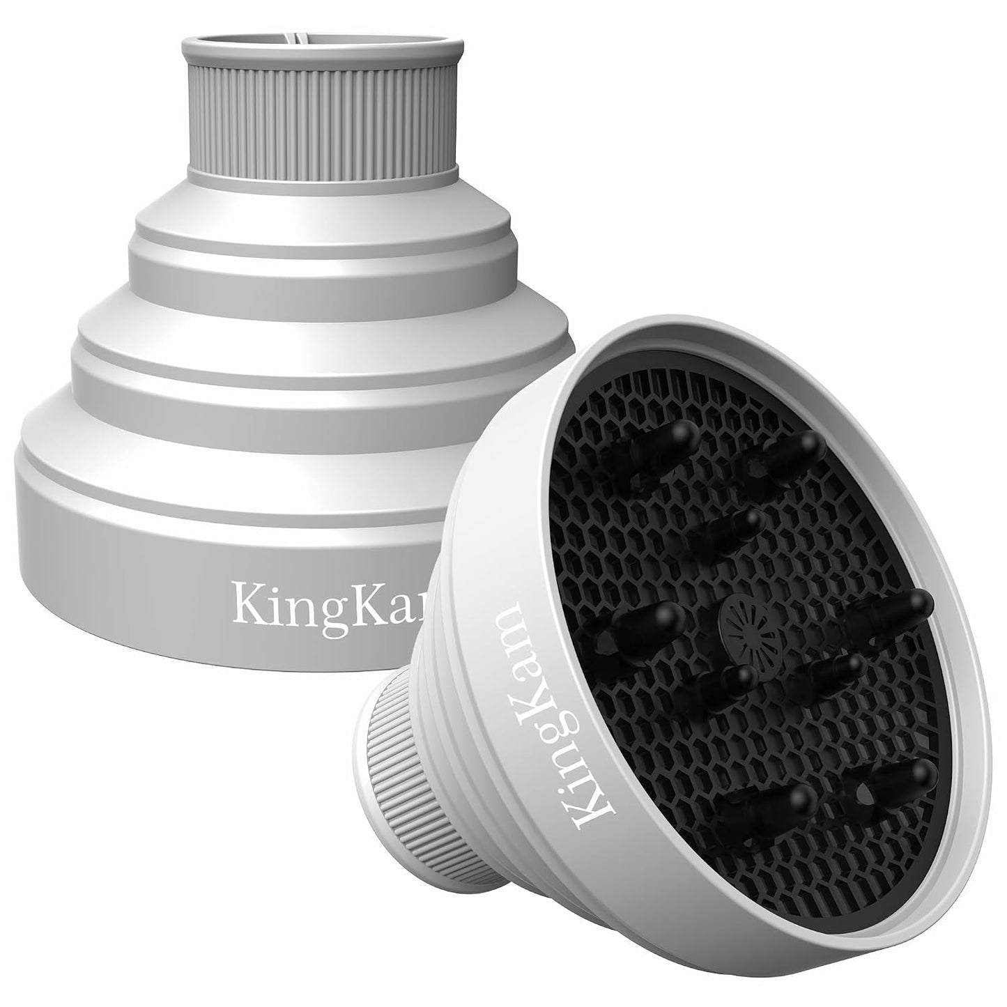 Collapsible Hair Dryer Diffuser - Travel-Friendly Attachment for Most Hair Dryers | Black, Fits Nozzle 1.575-1.968 Inches