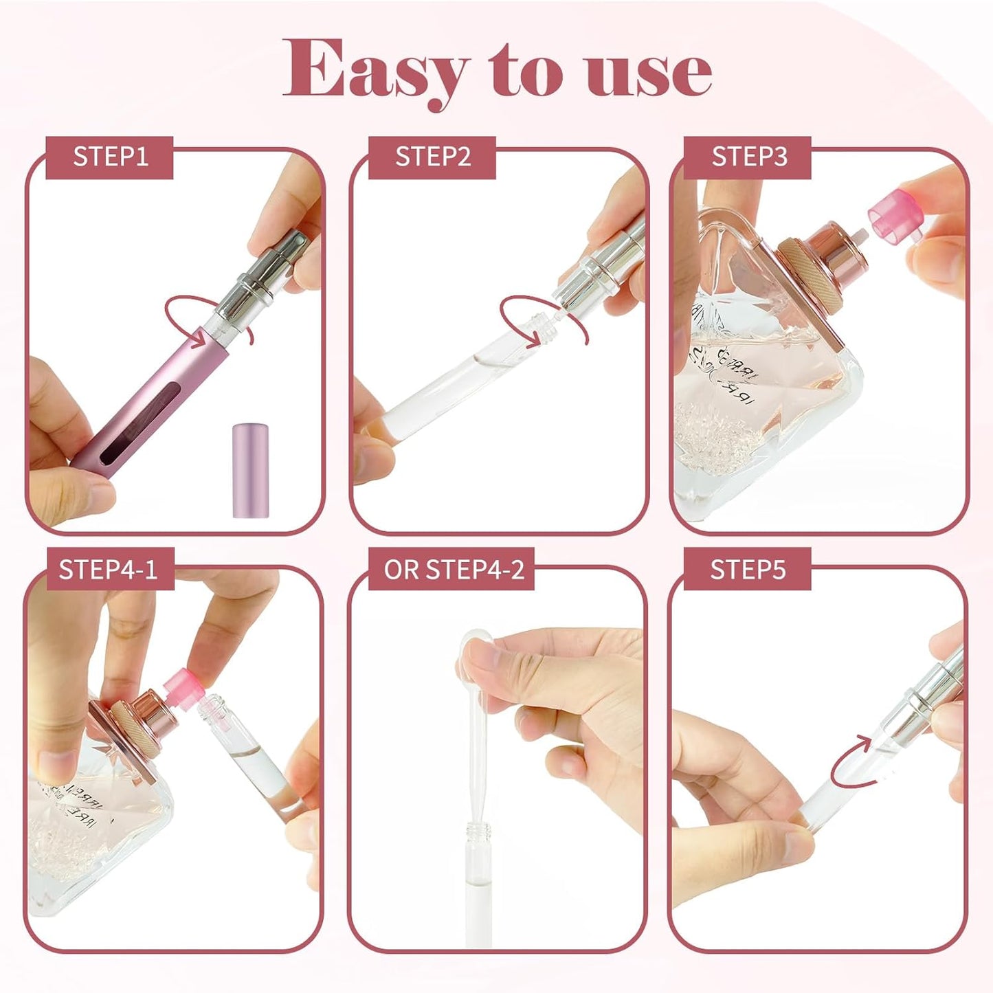 Mini Perfume Travel Bottles - 4pcs Refillable Atomizer Set | 5ML Portable Spray for Travel & Outdoor Activities