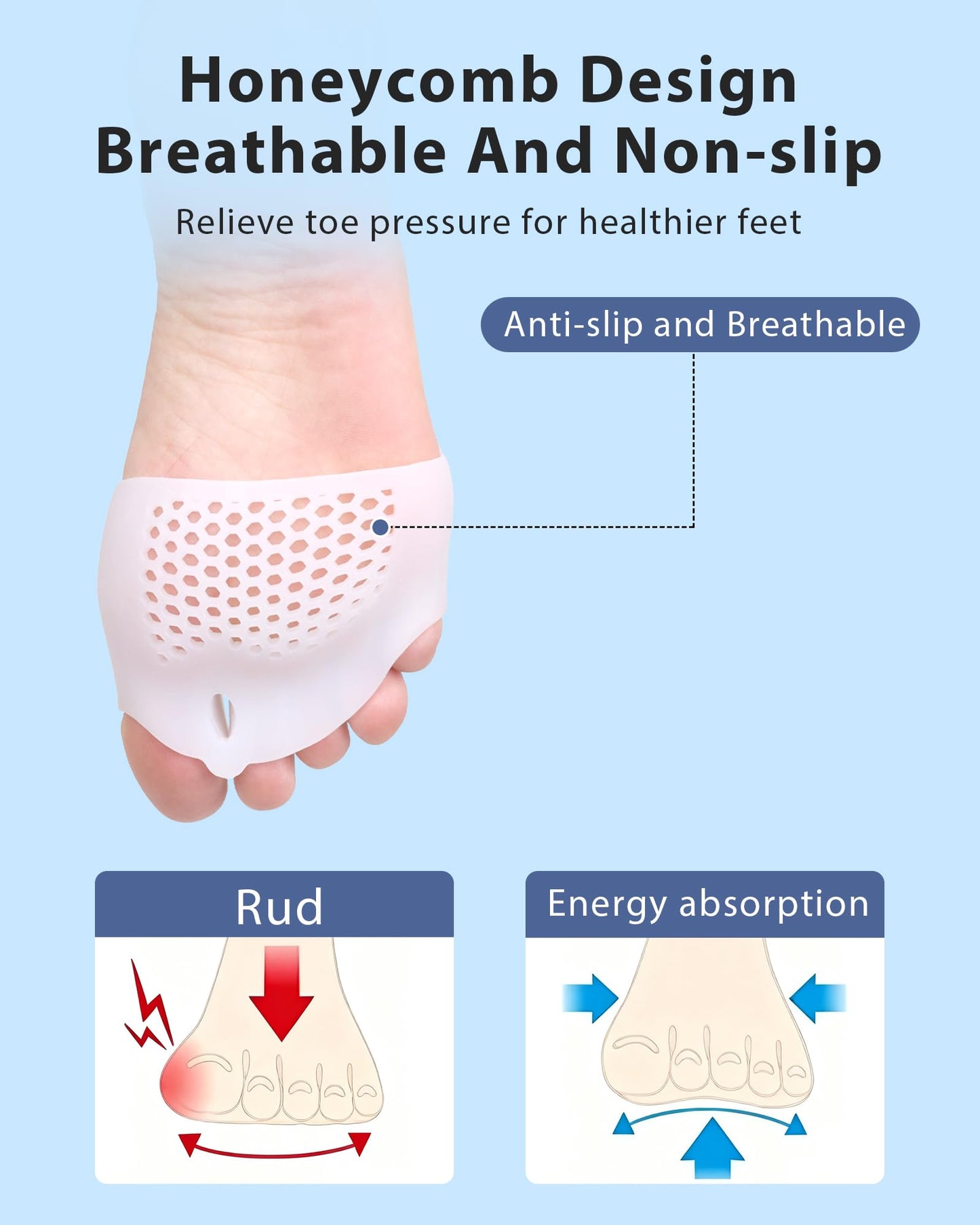 Jalopink Silicone Toe Separators, Spacers Bunion Corrector for Women Men, Toe Straightener,Breathable Soft and Comfortable Silicone Foot Cushions (4 Pairs)