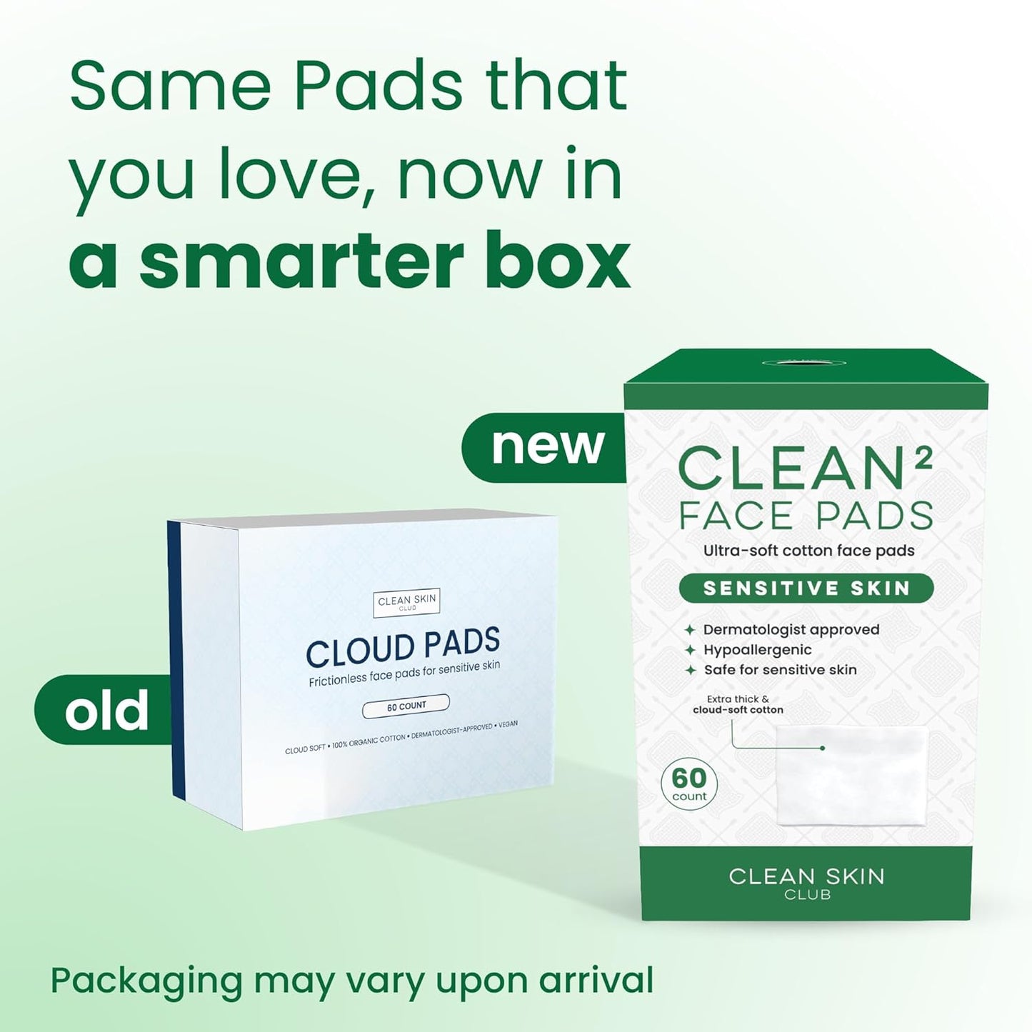 Clean Skin Club Cloud Pads - Ultra-Soft Organic Cotton Face Pads | 60 Count, Dermatologist-Approved Makeup Remover