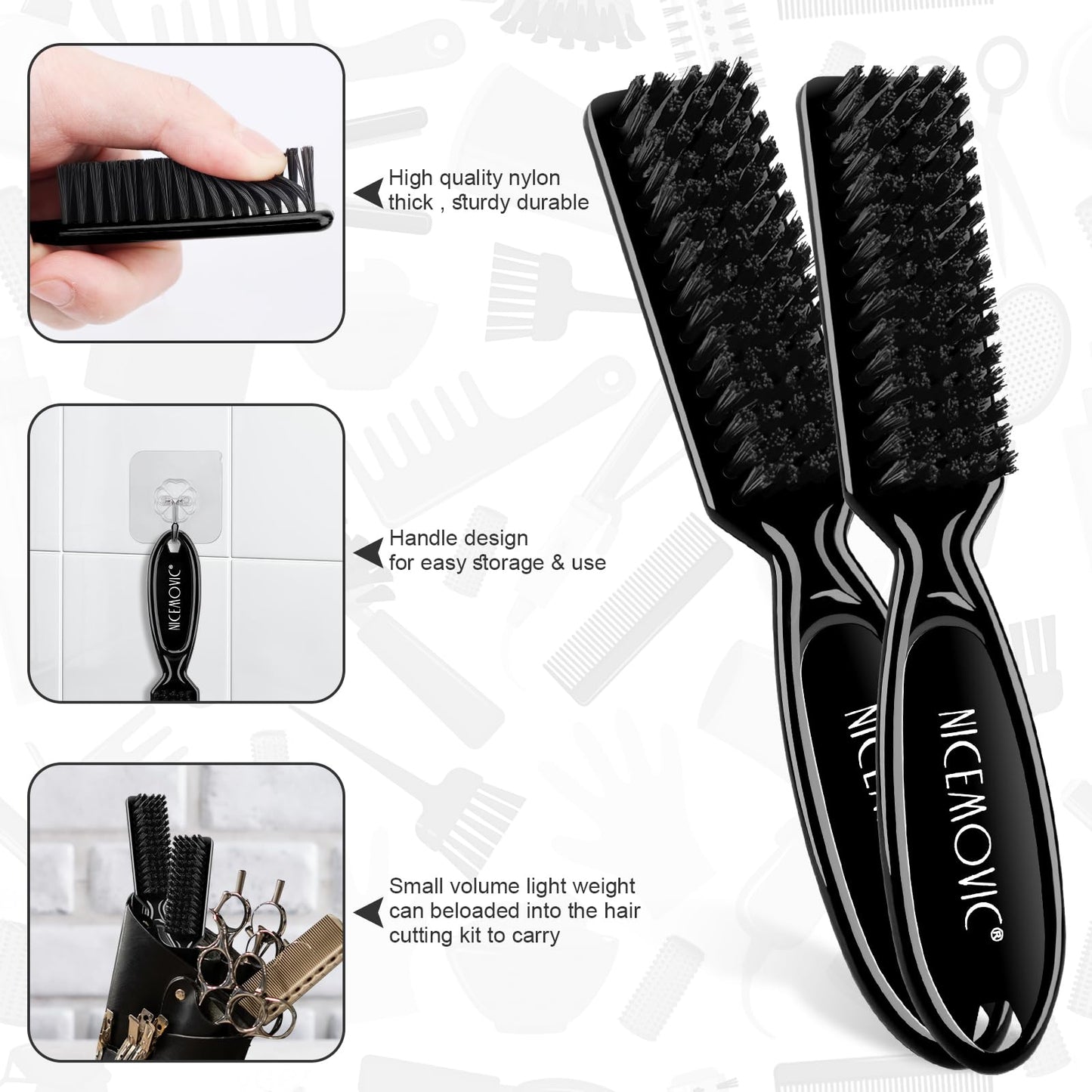 NICEMOVIC Hair Cutting Barber Cape with Neck Duster Brush and Barber Brush, Professional Barber Accessories Cleaning Supplies