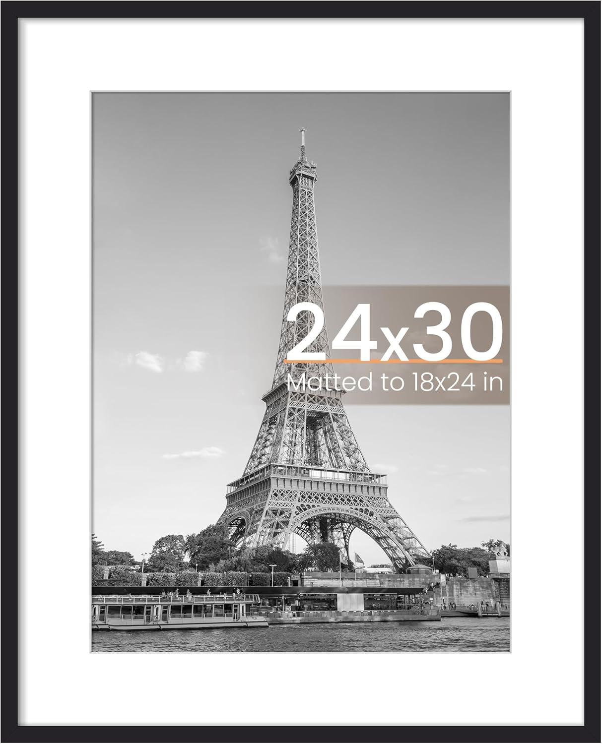 Upsimples 11x14 Picture Frame - Display 8x10 Photos with Mat or 11x14 Without Mat | Black Wall Hanging Frame
