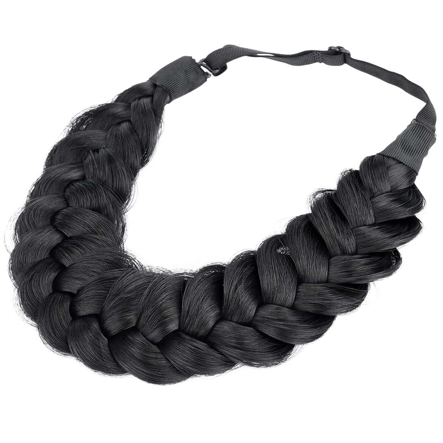 Messy Wide 2-Strand Synthetic Hair Braided Headband - Chocolate Toast | Stylish Hairpiece for Women & Girls