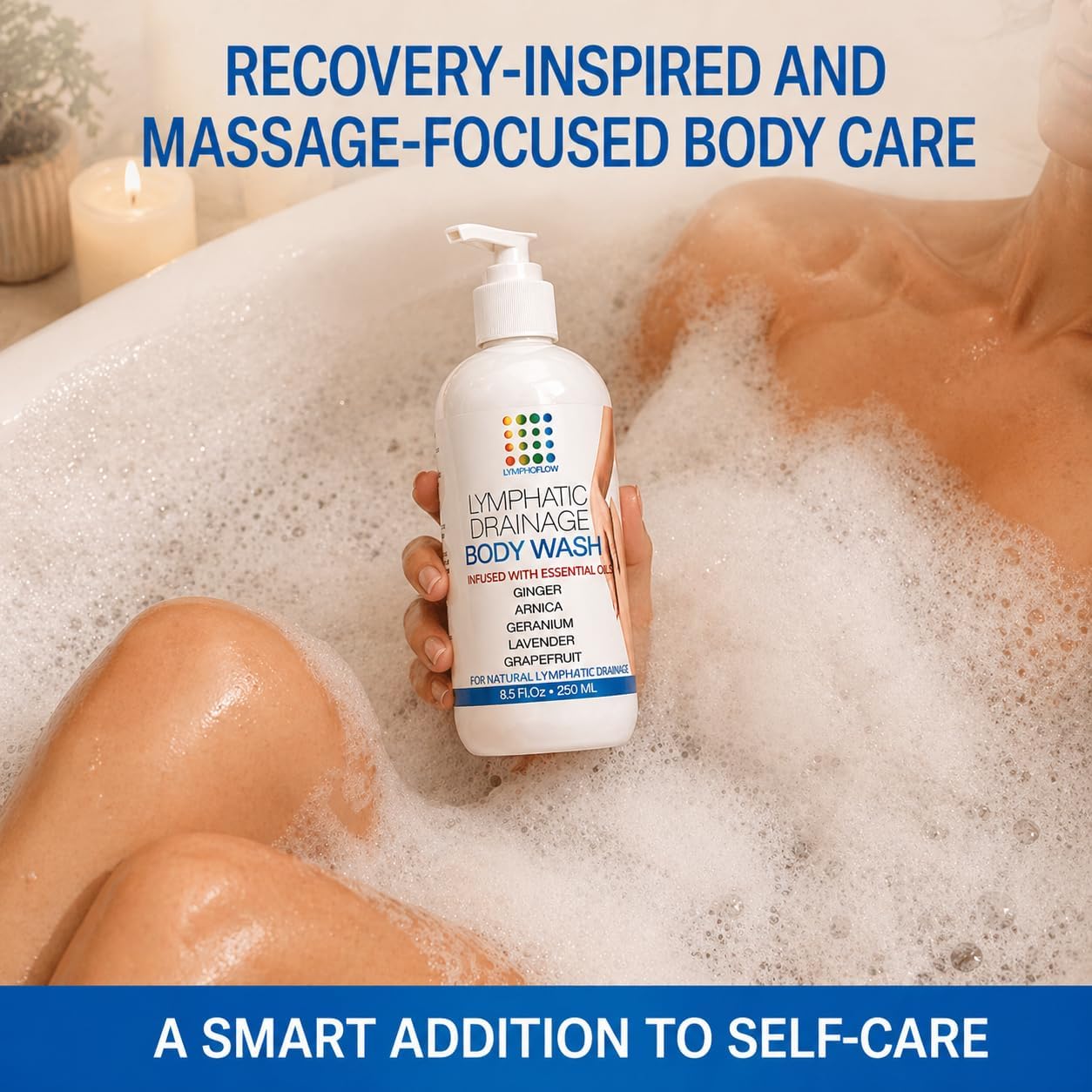 Lymphatic Drainage Body Wash - Natural Herbal Shower Gel for Detox & Healthy Lymph Flow | 8 Fl Oz
