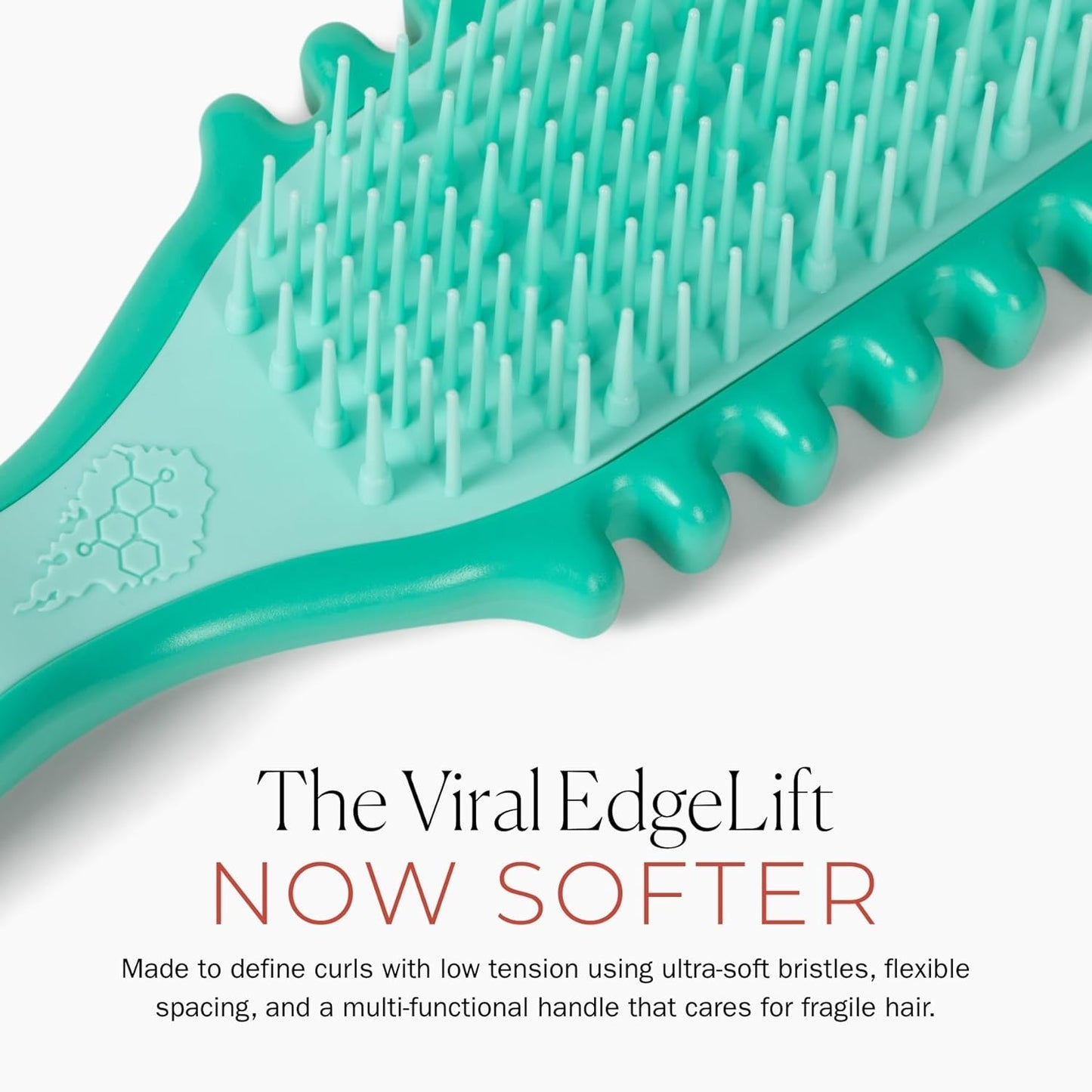 Bounce Curl EdgeLift Brush - Define & Detangle Curly Hair | Soft Flexible Bristles for Fine or Bleached Hair - Teal