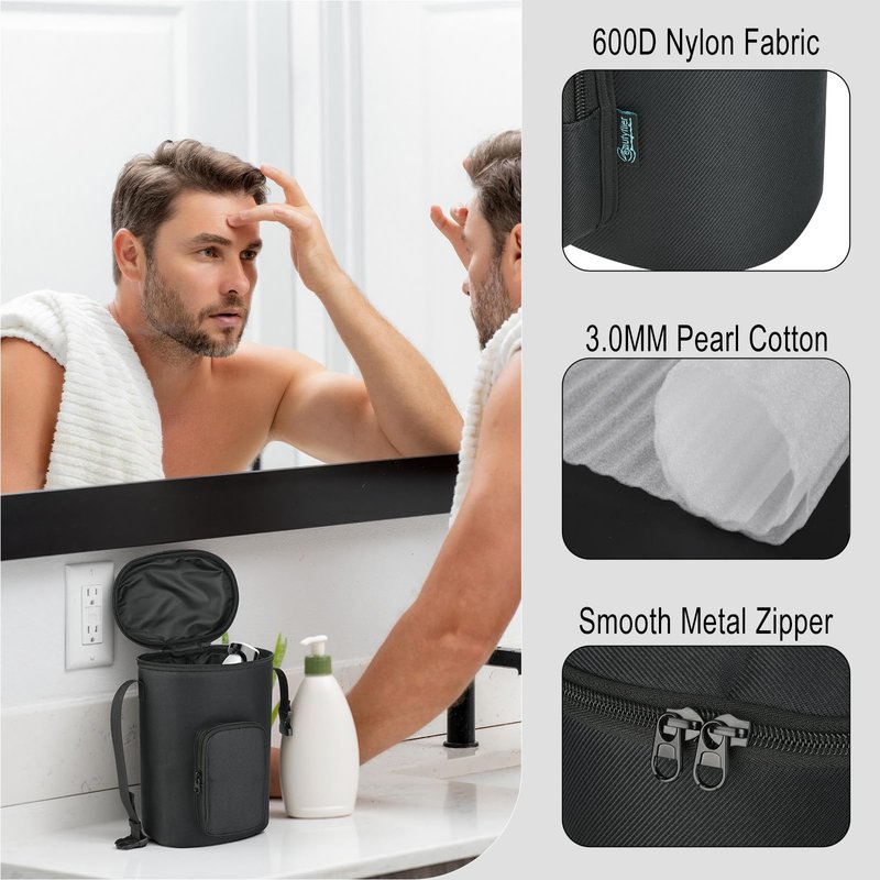 Beautyflier Carrying Bag for Braun Series 7 7075cc Electric Razor, Portable Travel Case for Electric Razor, Charger, and Other Accessories, Durable Storage Bag with Hand Strap (Bag Only)