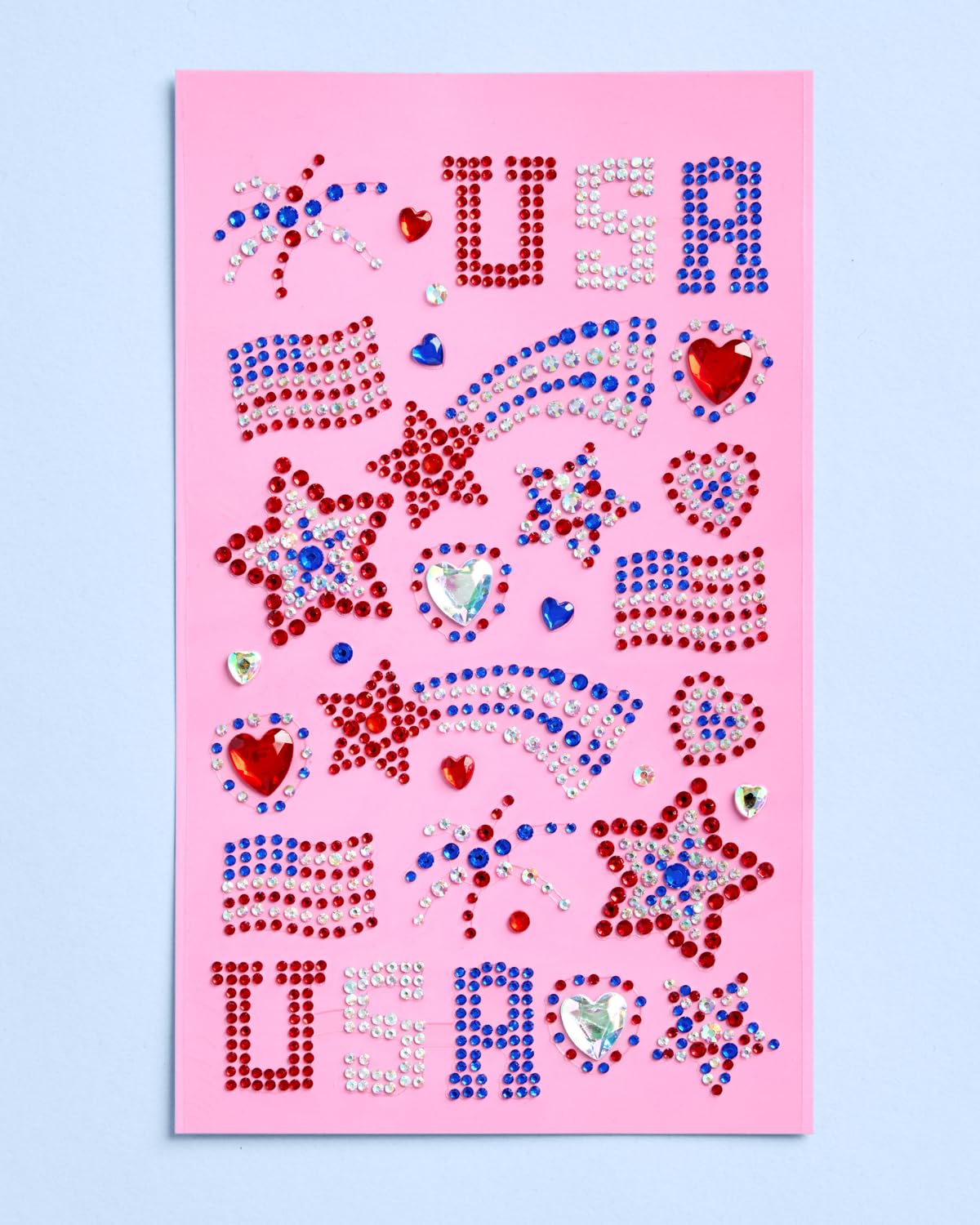 xo, Fetti USA Face Gems - 33 Sticker Gems | Fourth Of July, Patriotic Party, Red White Blue, Independence Day, Festival, Stars, Sparkly