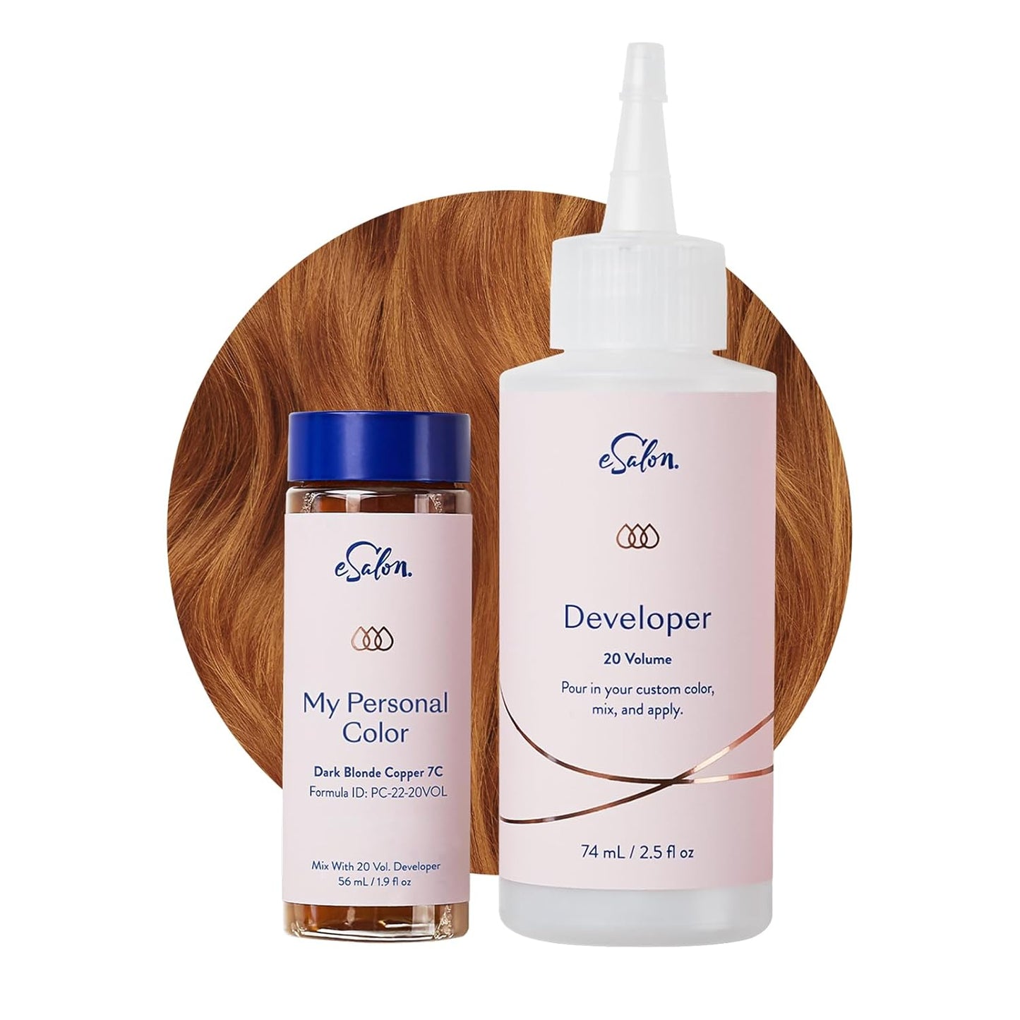 Permanent Hair Color Kit - Dark Blonde Copper Gold | Ammonia-Free Dye for 100% Gray Coverage