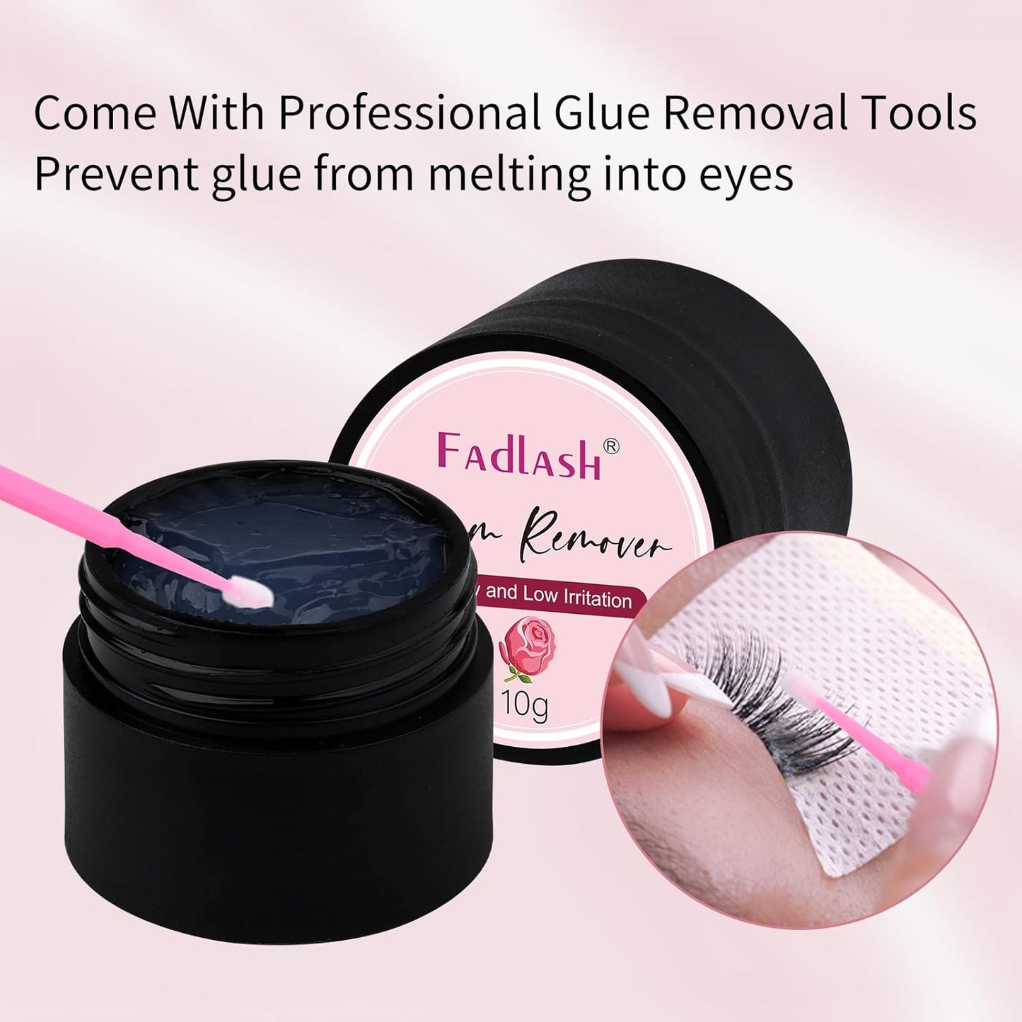 Eyelash Extension Remover - Powerful Dissolving Formula for Lash Glue | Low Irritation for Sensitive Skin - 10g (Rose)