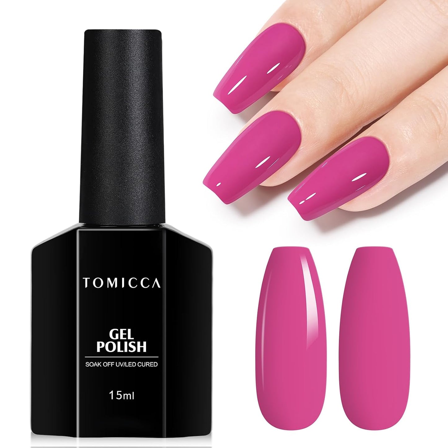 TOMICCA Gel Nail Polish - Dark Orange Autumn Winter Color | Long Lasting High Gloss Soak Off UV LED for DIY Manicure