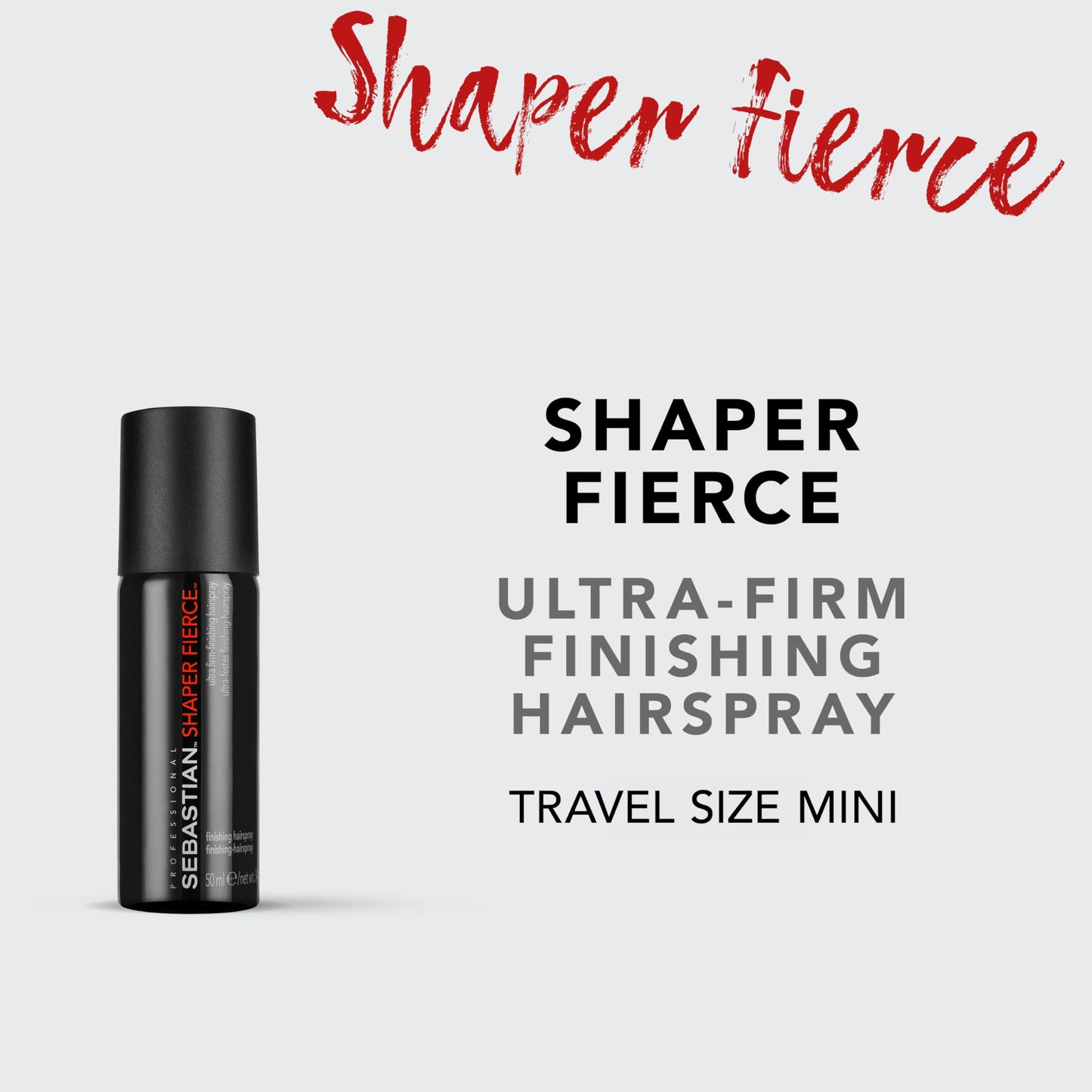 Sebastian Professional Shaper Fierce Mini Hairspray | Strong, Ultra-Firm, All Day Hold | Travel Size, 1.5 oz