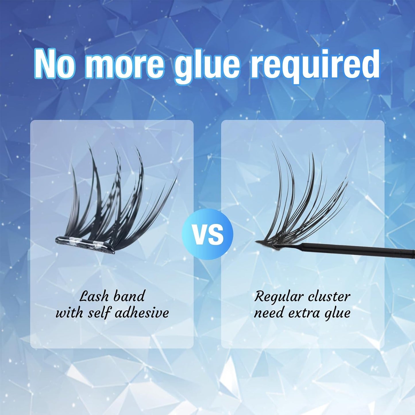Self-Adhesive Eyelash Clusters - Natural Wispy Press-On Lashes | Reusable, No Glue Needed