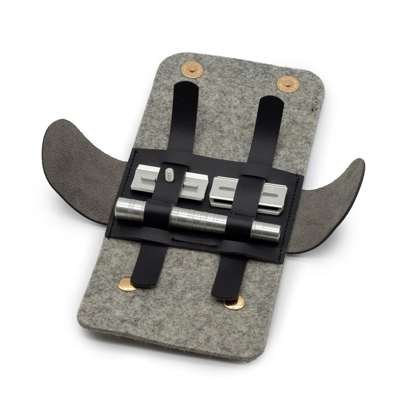 Henson Shaving The Razor Case - Vegan Leather and Merino Wool