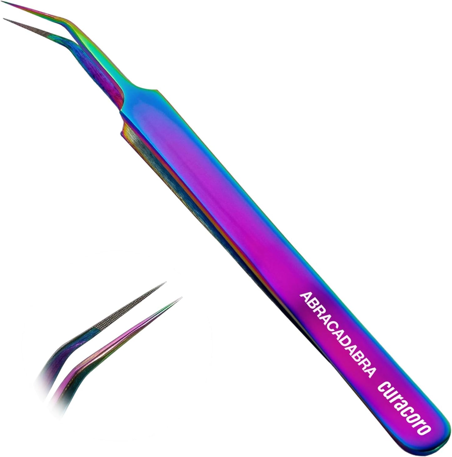 Curacoro Lash Tweezer - Precision Fiber Tip Grip for Eyelash Extensions | Multi-Shape Silver Tweezers for Volume & Isolation