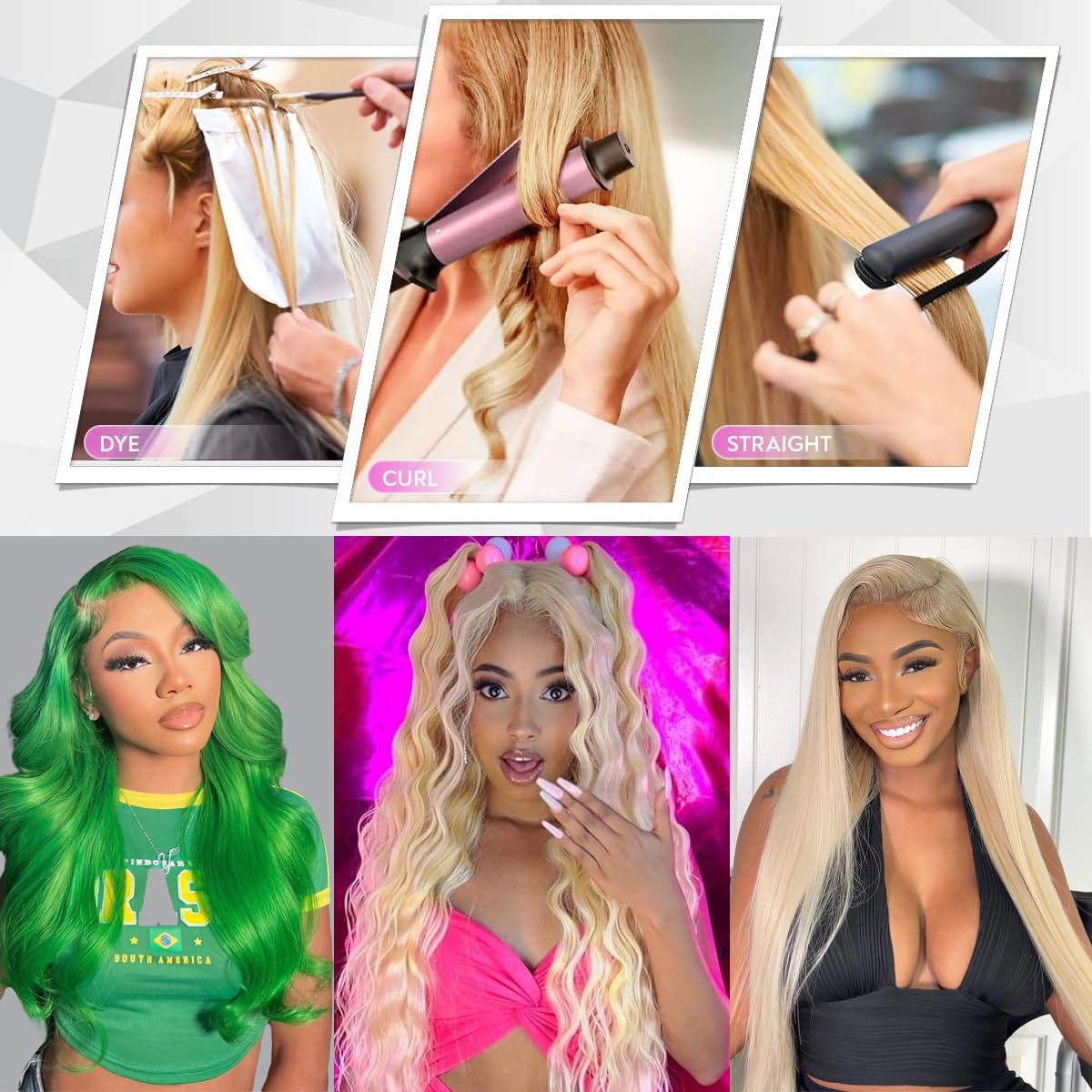 Blonde Bundle Human Hair Body Weave 613 Bundles 24 Inch 100% Unprocessed Brazilian Virgin Remy Sew In Hair Extensions 100g Full and Thick Can Be Dyed Or Restyled