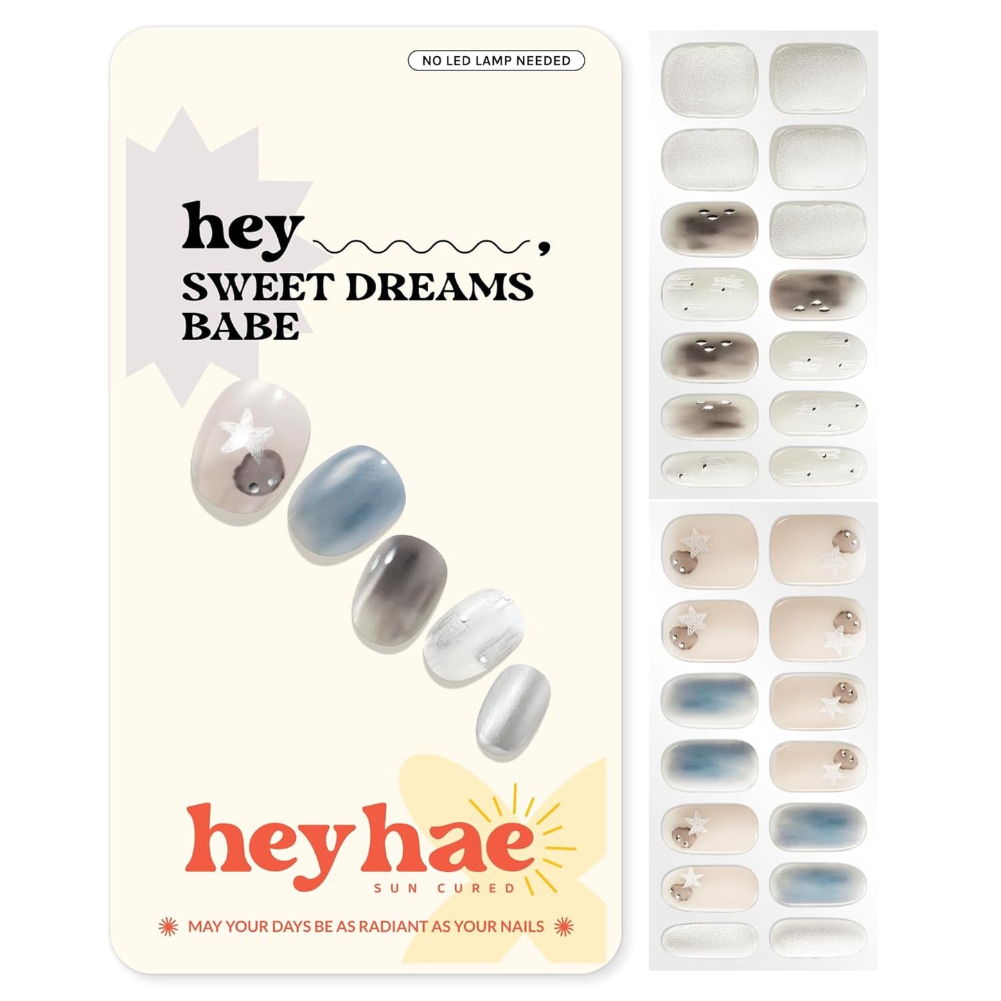 Semi Cured Gel Nail Strips - Ombre Beige Brown | Easy Apply & Remove, Salon Quality | 28 Strips, Prep Pads, Nail File & Stick