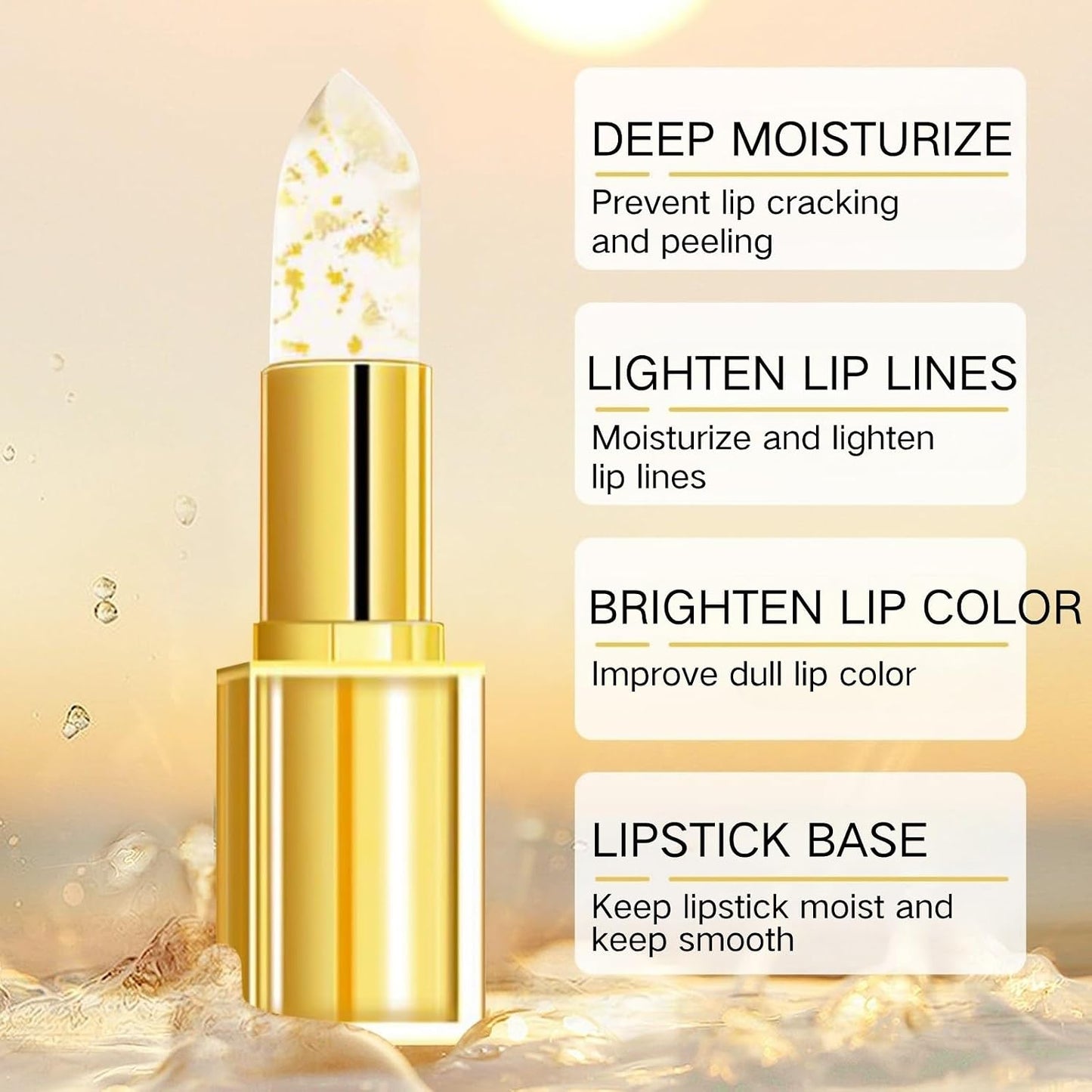 True Tone pH Adjusting Lipstick - Color Changing Gold Crystal | 2-Pack Moisturizing Glossy Shine for Mature Women