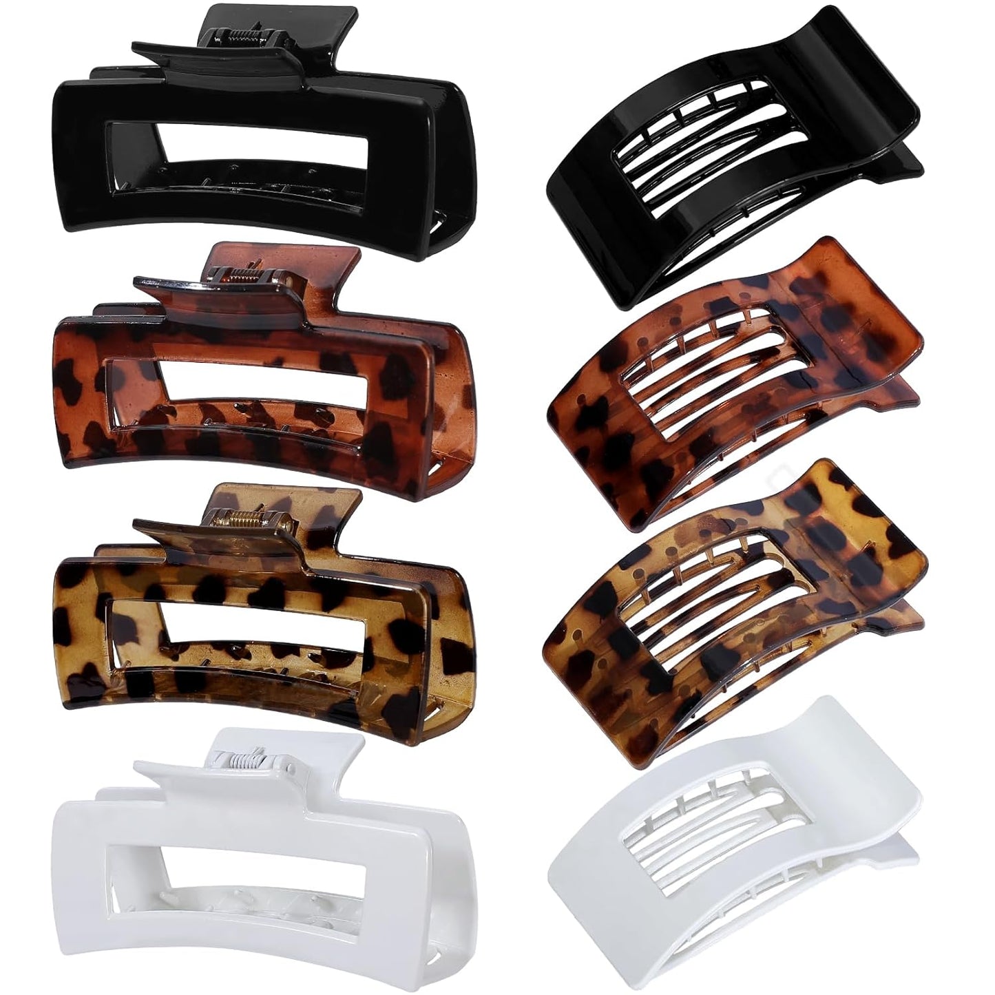 Hair Clips for Women - 8 Pack Large Matte No-Slip French Claw Clips | Ideal for Thick & Curly Hair (Brown)