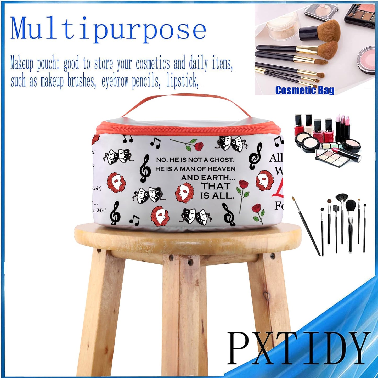 PXTIDY Opera Phanto Drama Cosmetic Case Musical Gift Mask Theatre Bag Musical Gift
